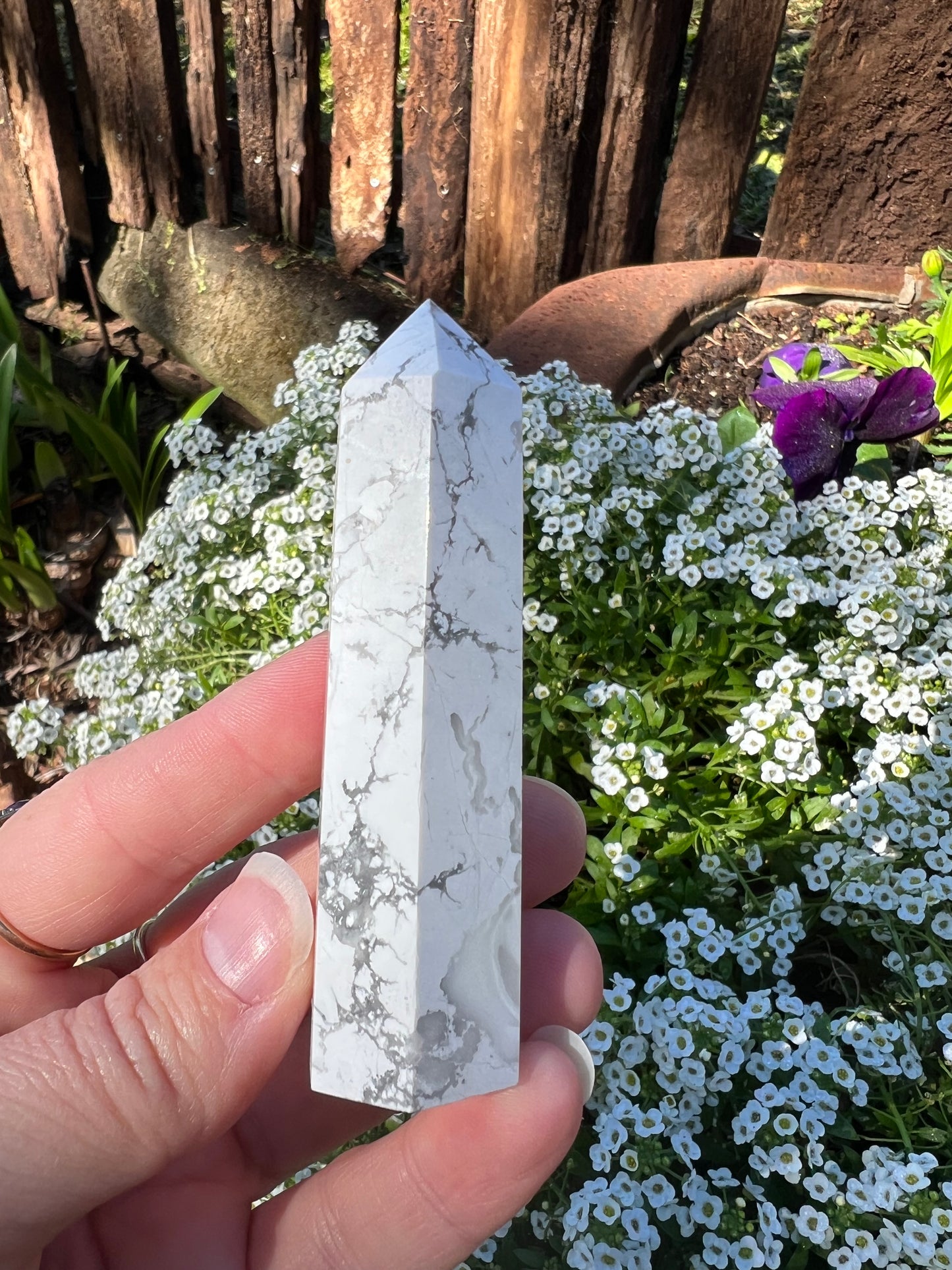 White Howlite Tower