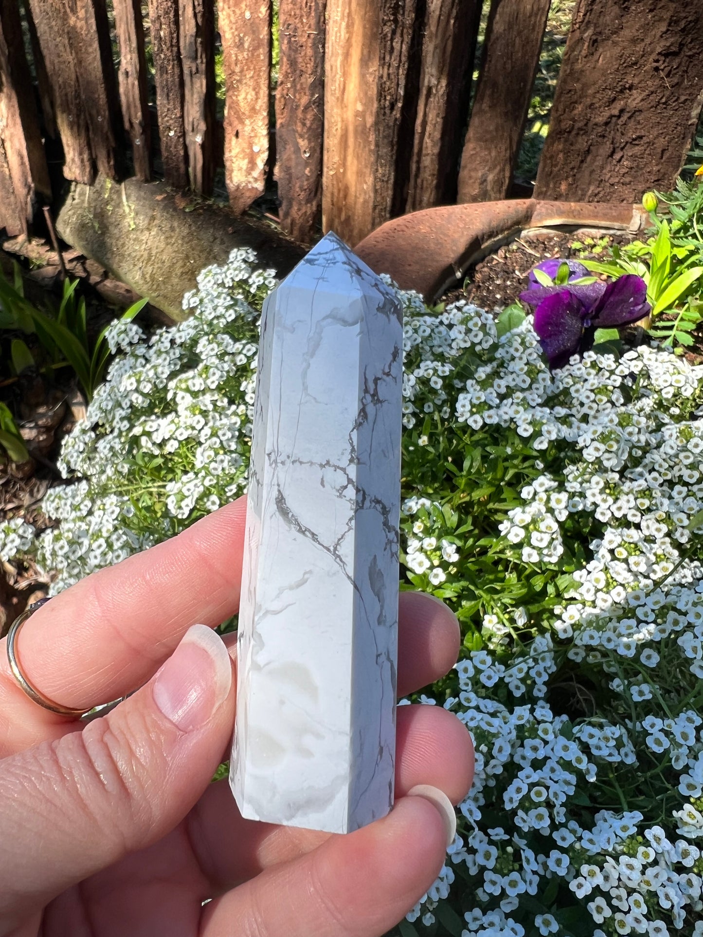 White Howlite Tower