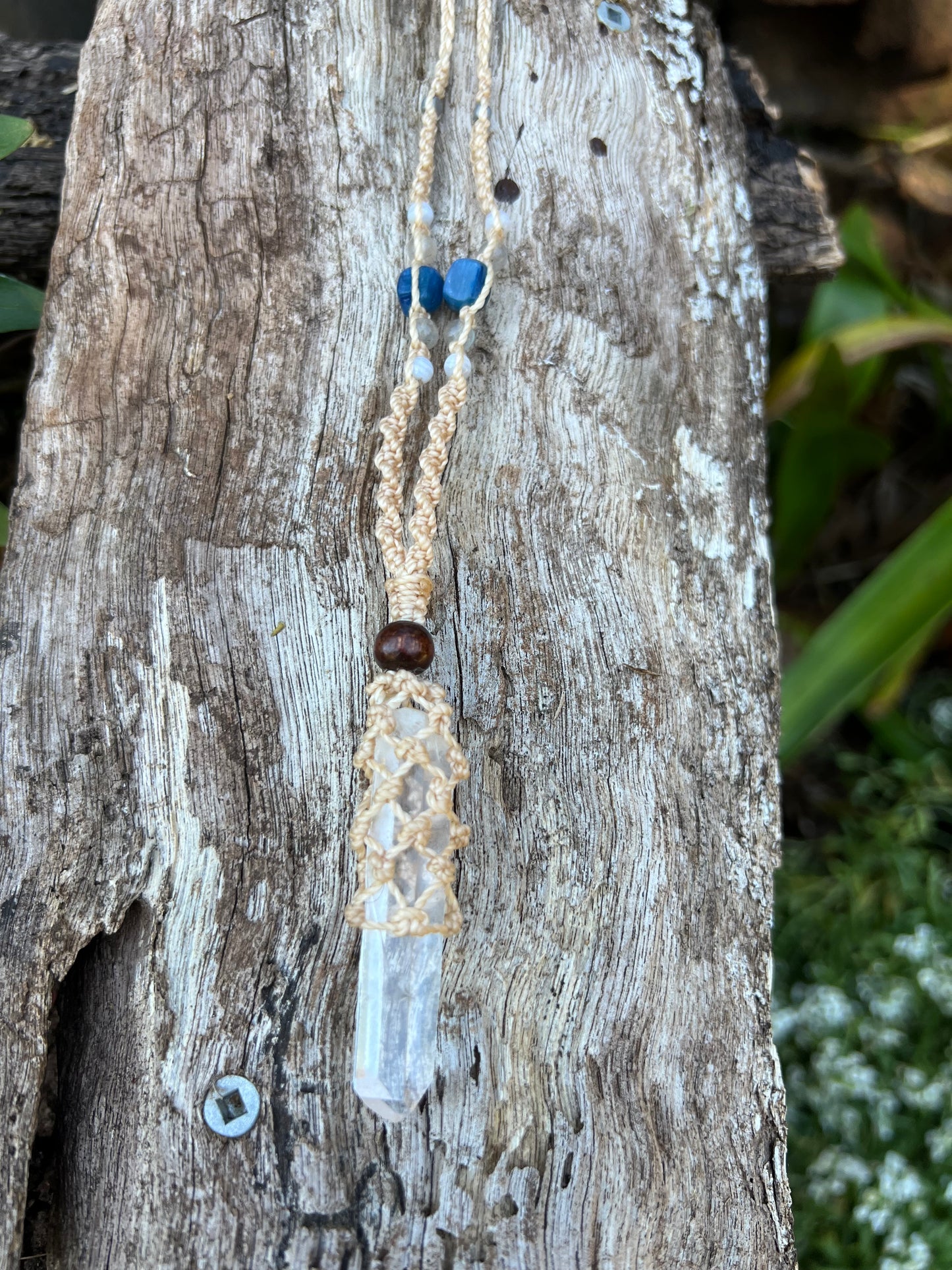 Colombian Quartz Macrame Pendant