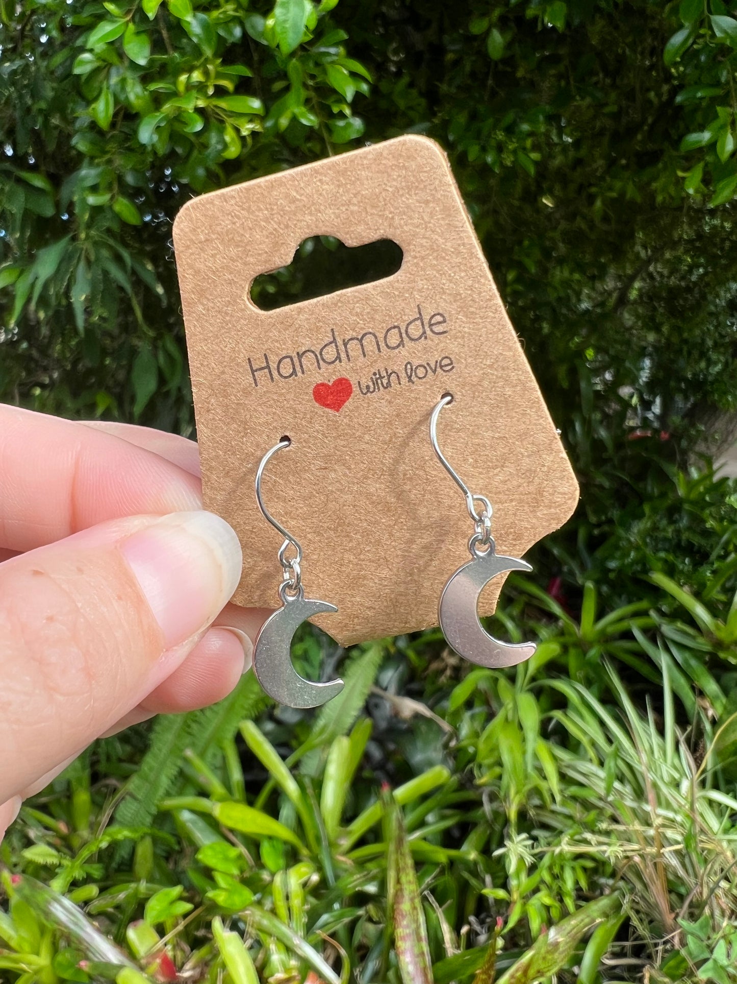 Stainless Steel Moon Earrings
