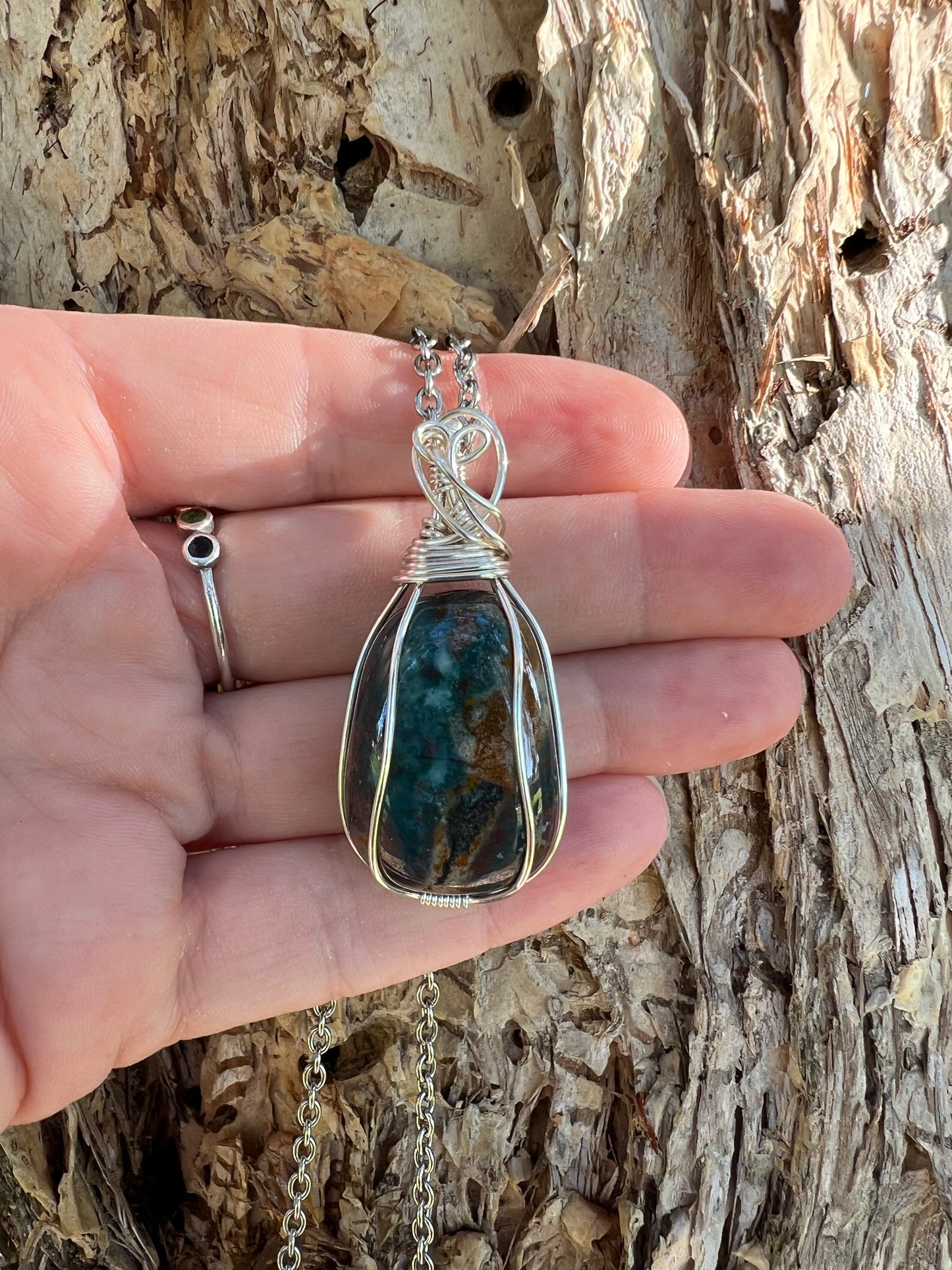 Colourful Bloodstone Pendant