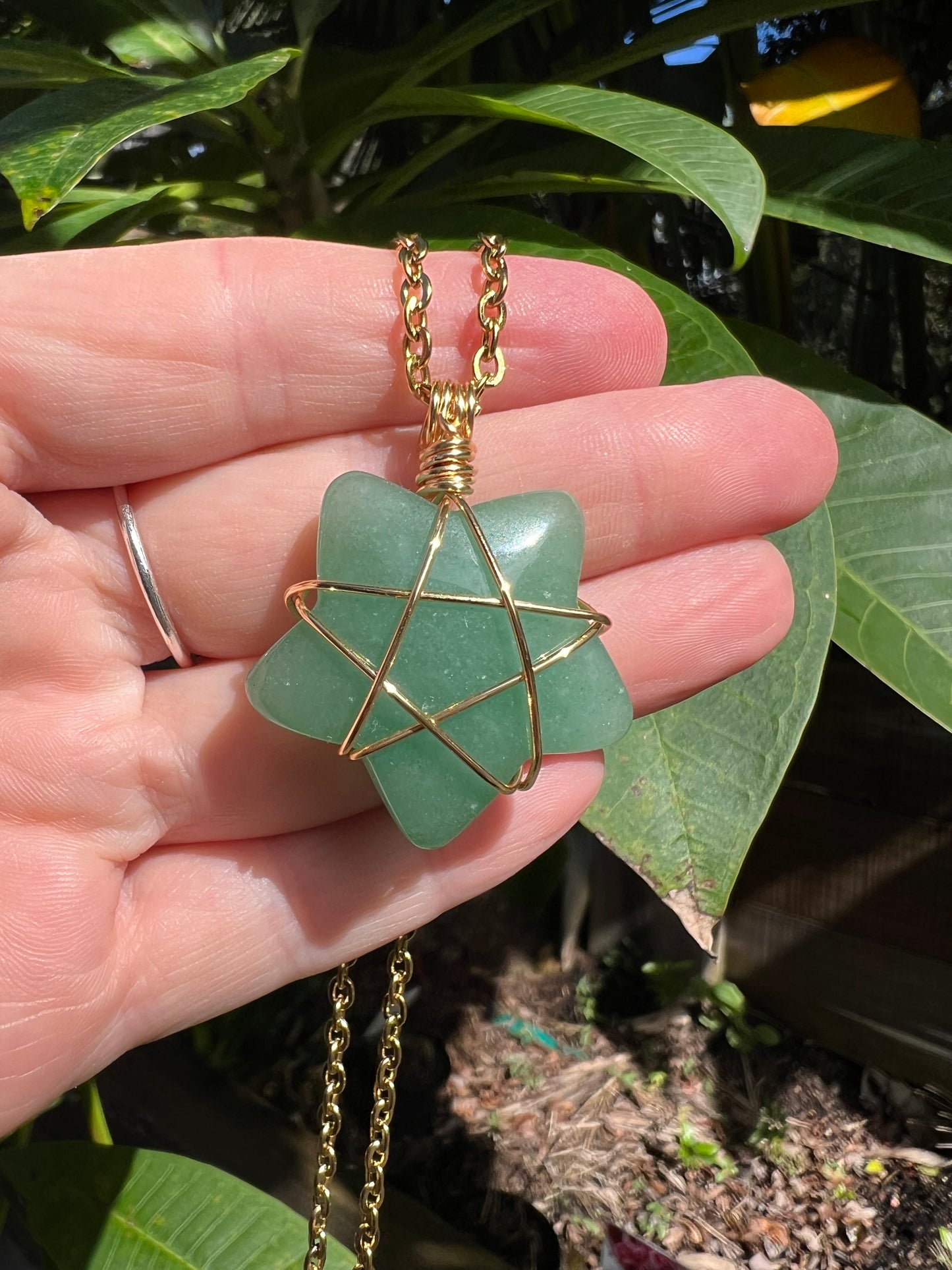 Aventurine Star Pendant