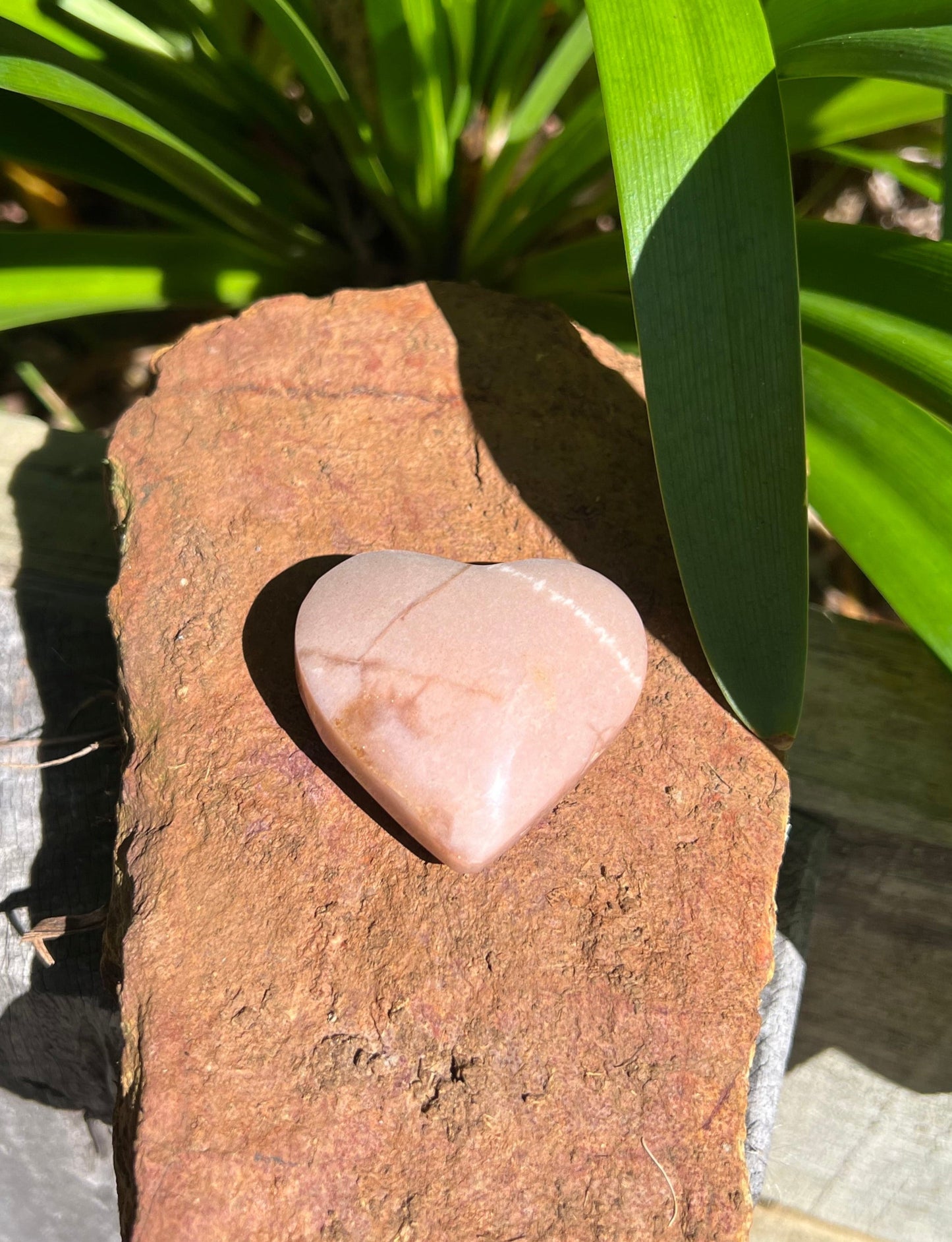 Peach Moonstone Heart
