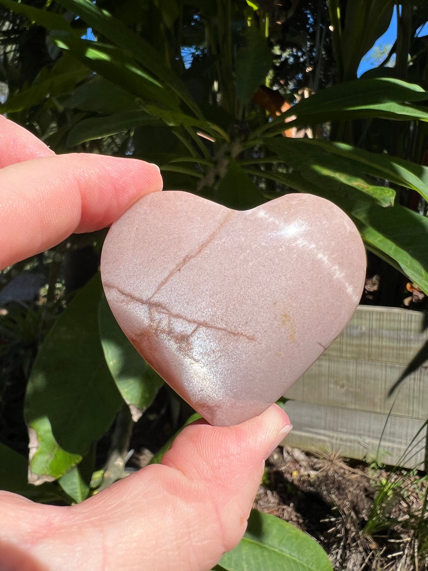 Peach Moonstone Heart
