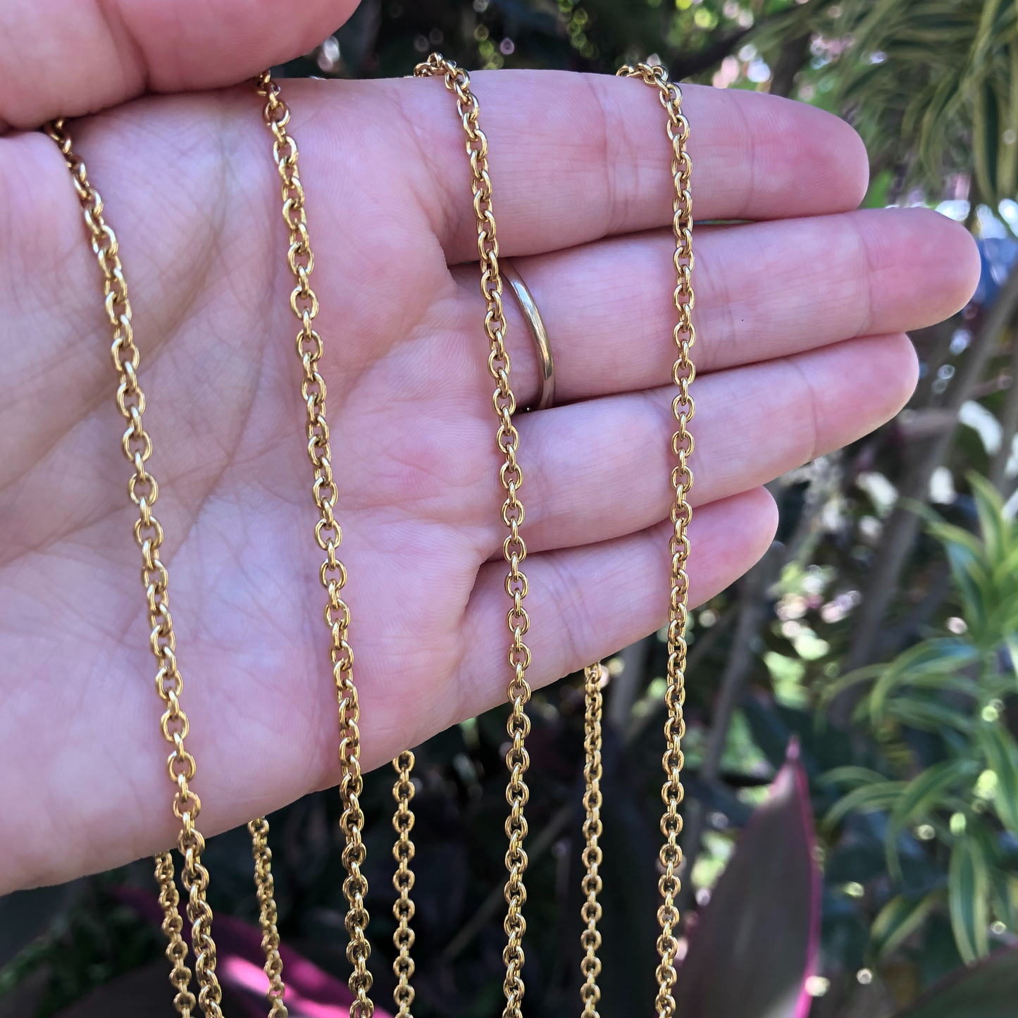 Stainless Steel Gold Tone Chain