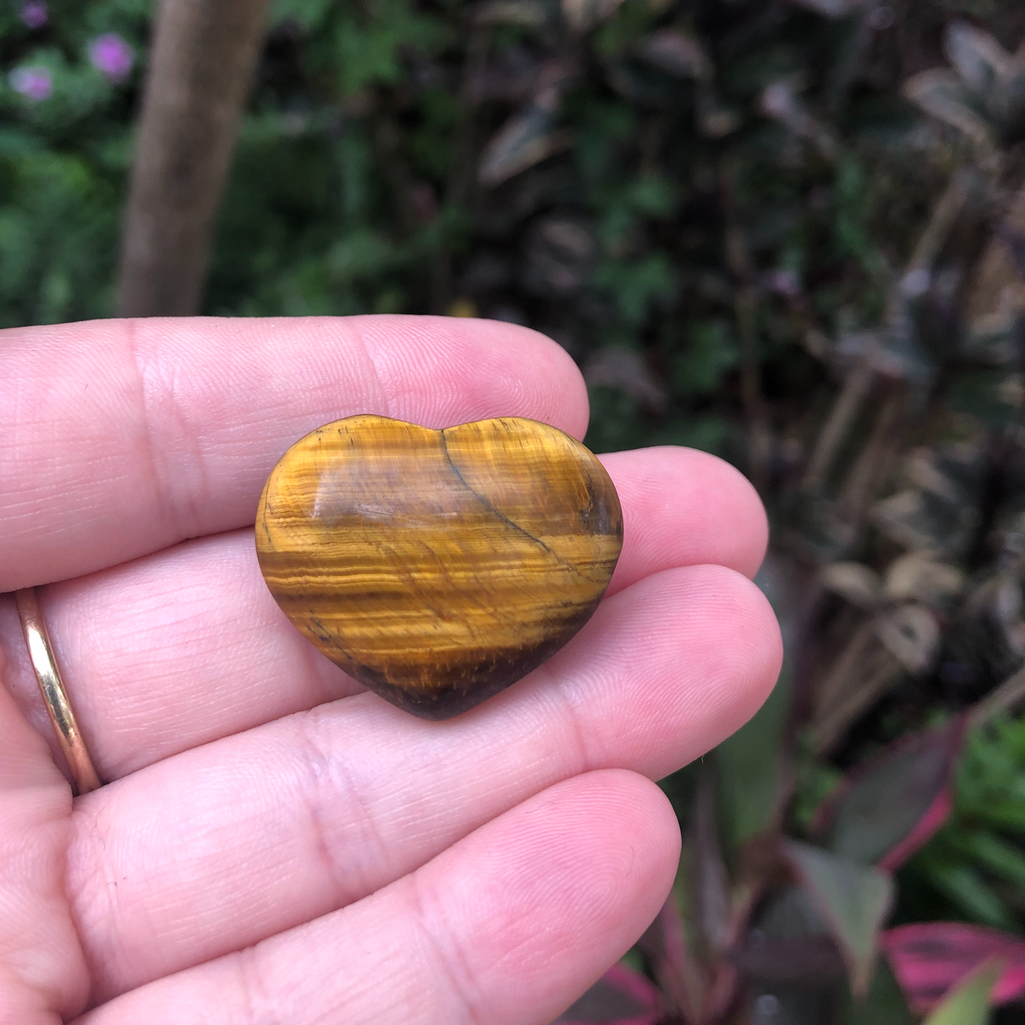 Tiger Eye Puff Heart
