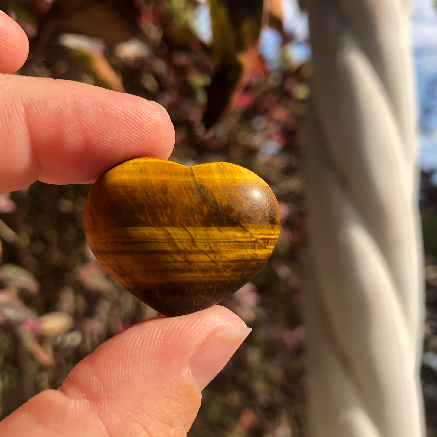 Tiger Eye Puff Heart