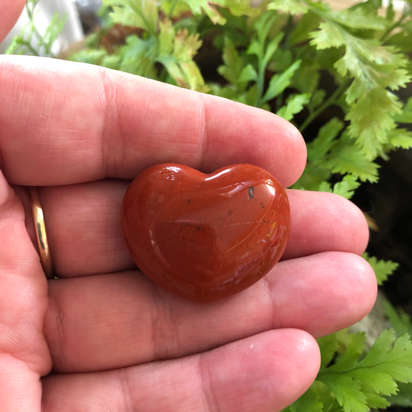 Red Jasper Puff Heart