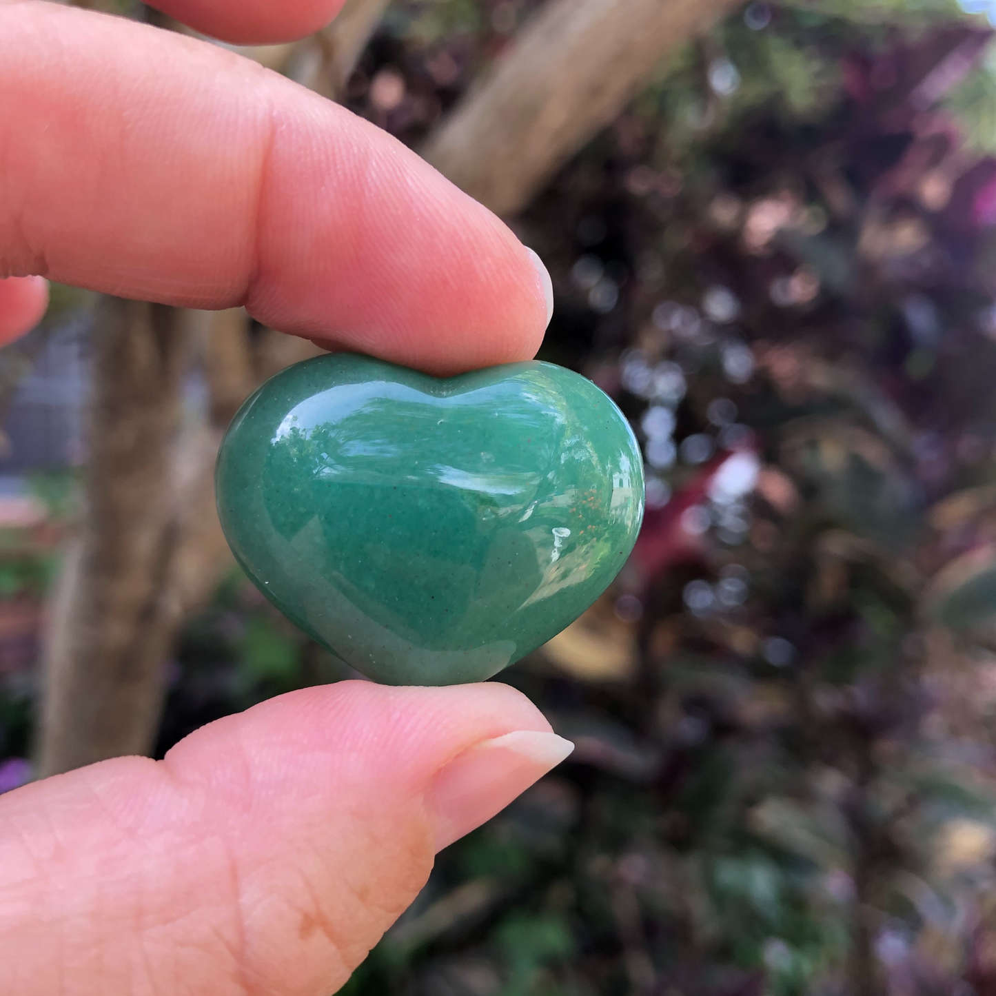 Green Aventurine Puff Heart