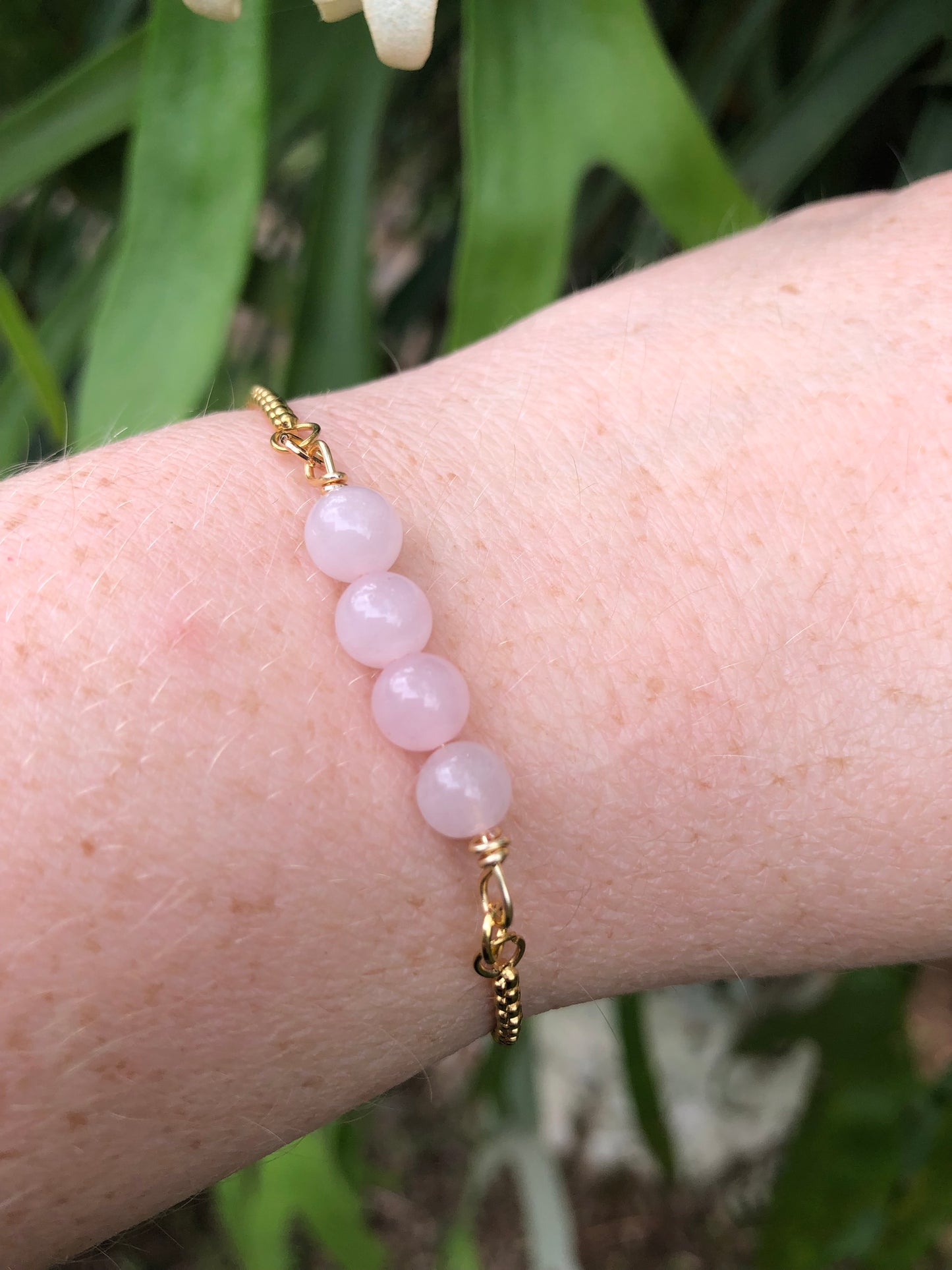 Rose Quartz Gold Bracelet