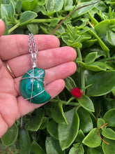 Load image into Gallery viewer, Malachite Moon Pendant
