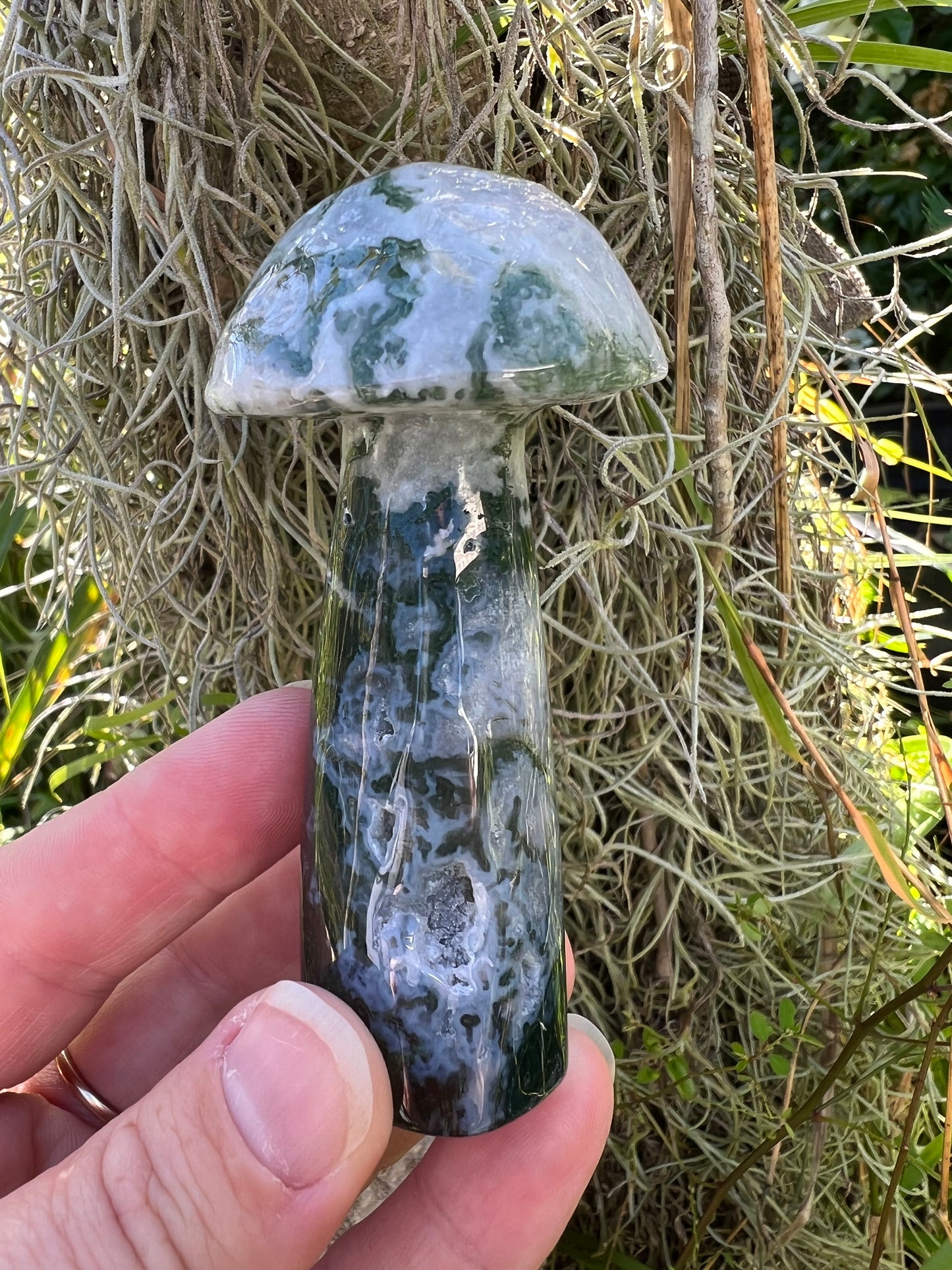 Moss Agate Mushroom