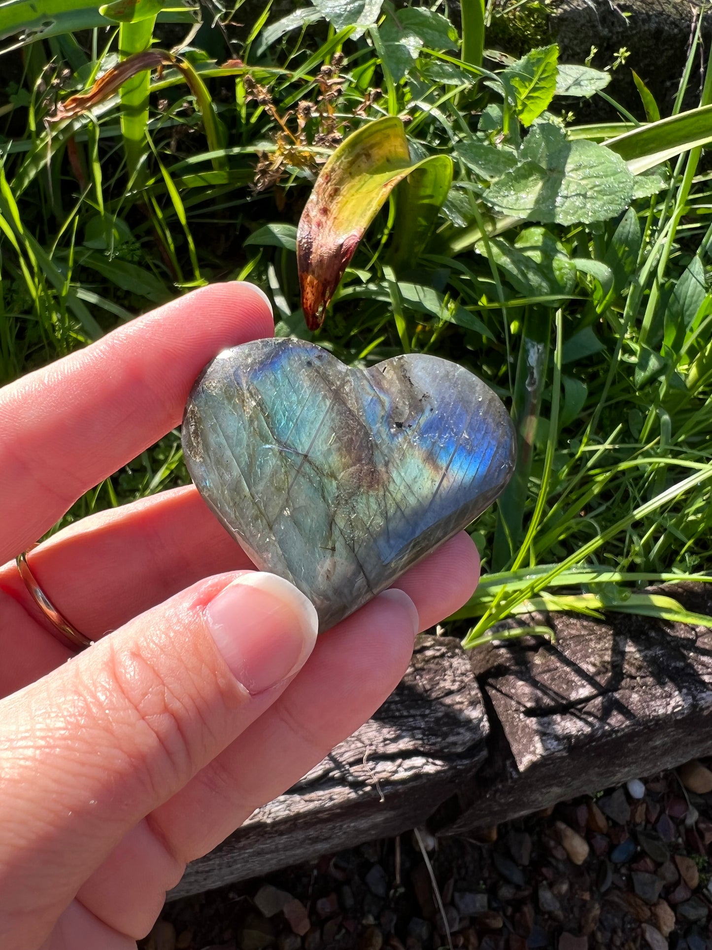 Labradorite Heart