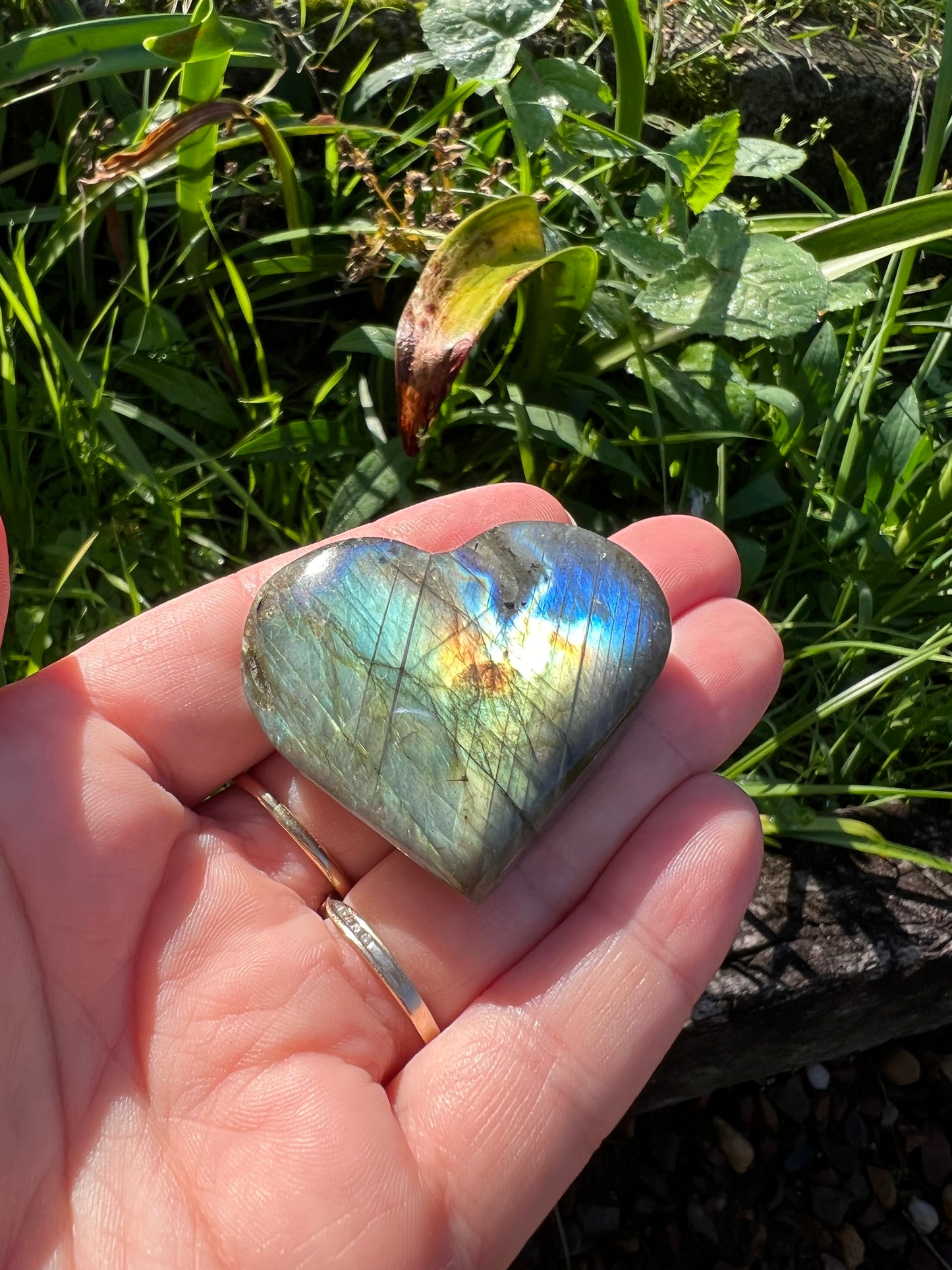 Labradorite Heart