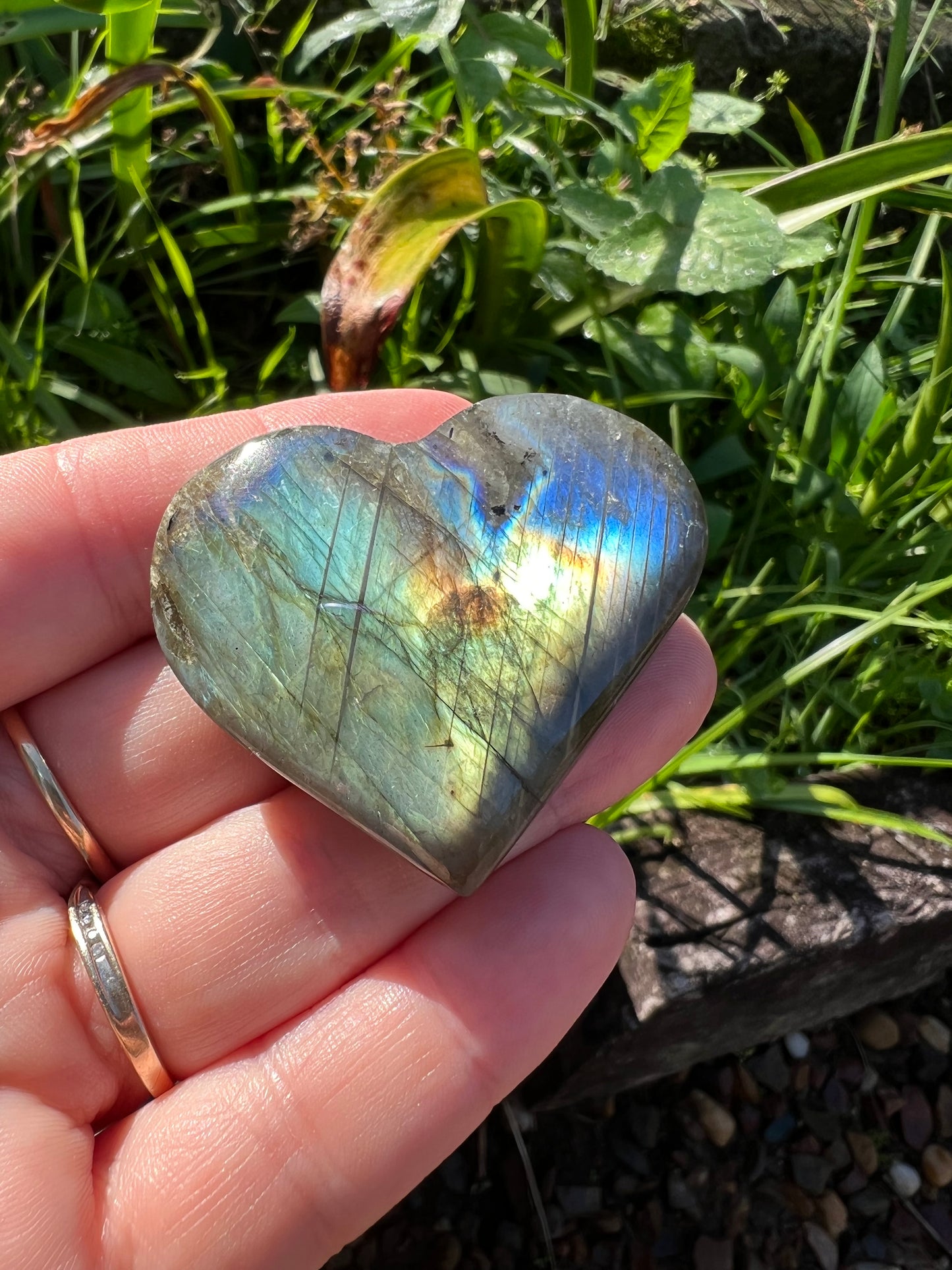 Labradorite Heart