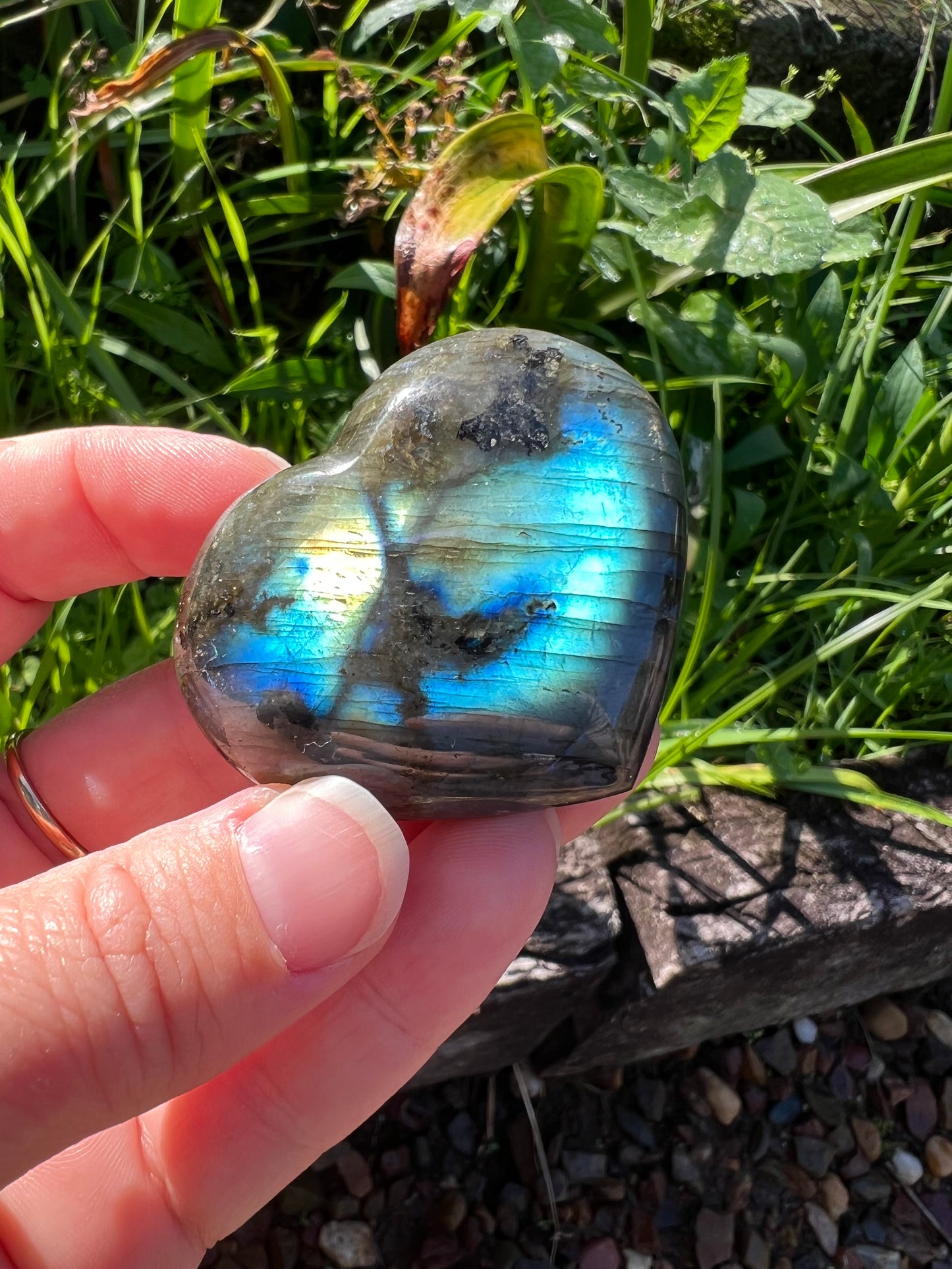 Labradorite Heart