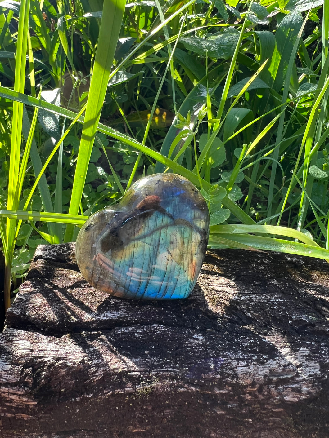 Labradorite Heart