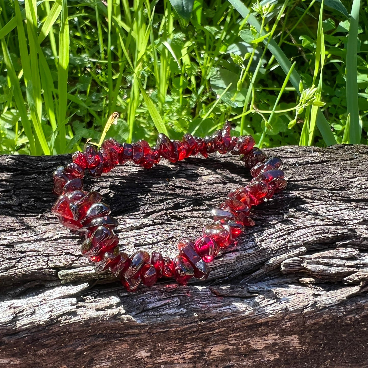 Garnet Chip Bracelet