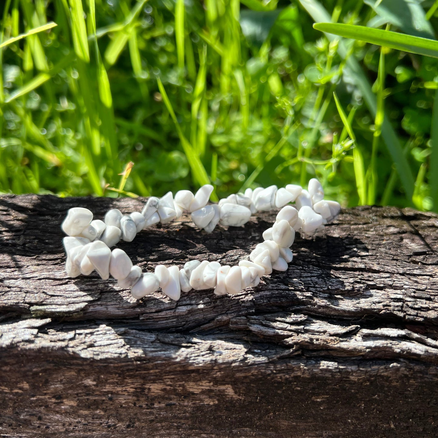 White Howlite Chip Bracelet