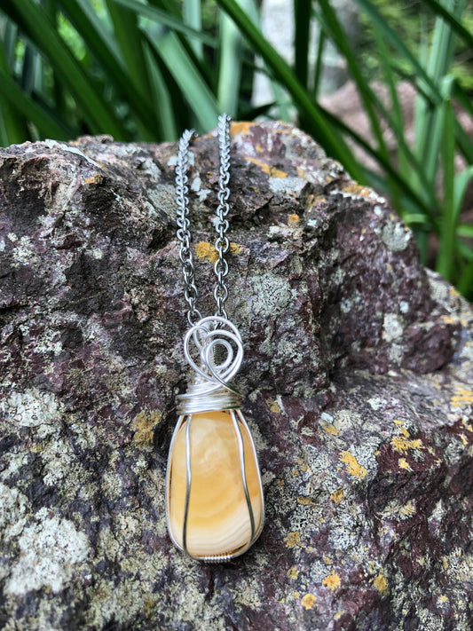 Orange Calcite Pendant