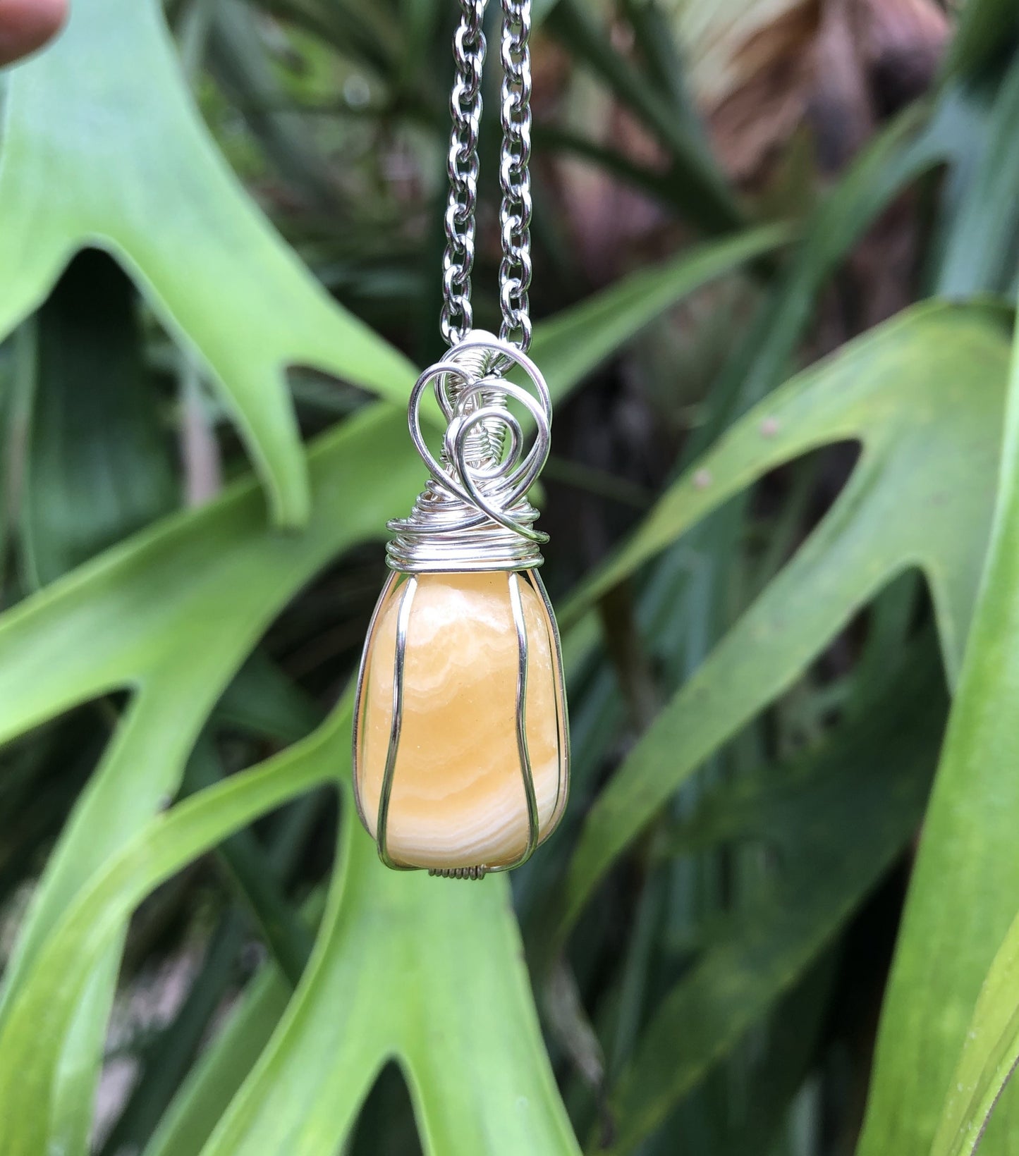 Orange Calcite Pendant