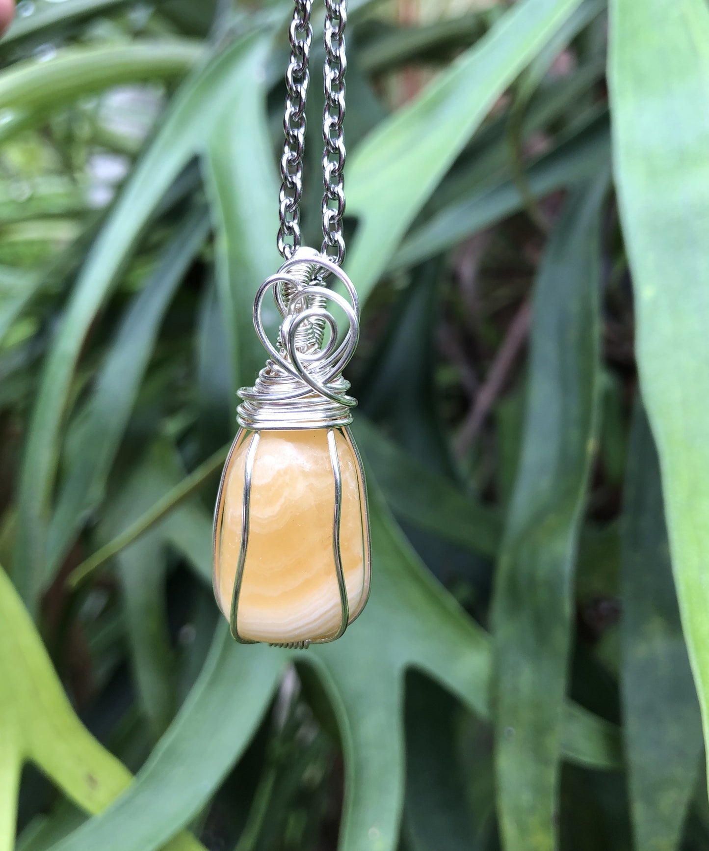 Orange Calcite Pendant