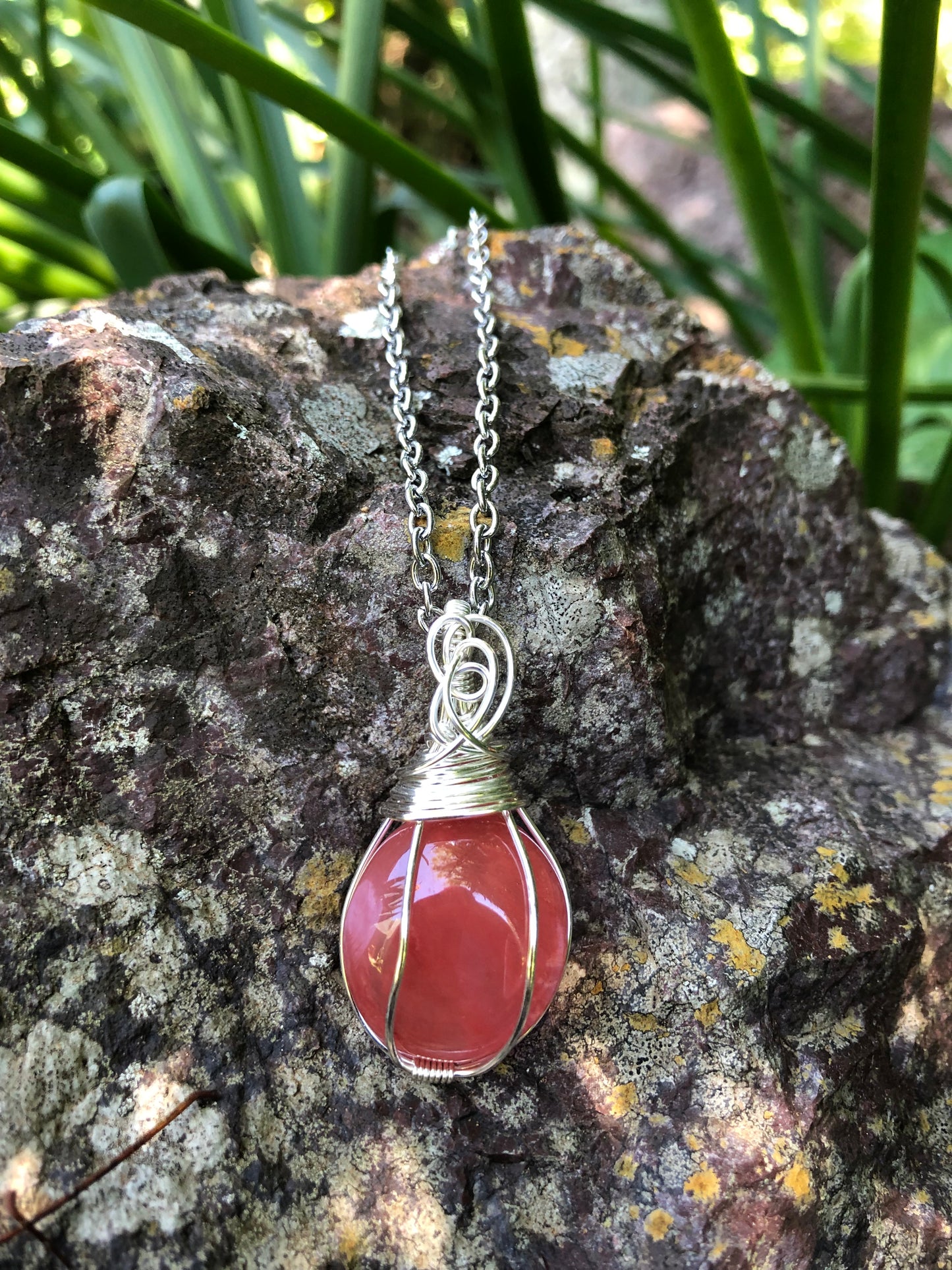 Strawberry Obsidian Pendant