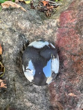 Load image into Gallery viewer, Black Flower Agate Palm Stone
