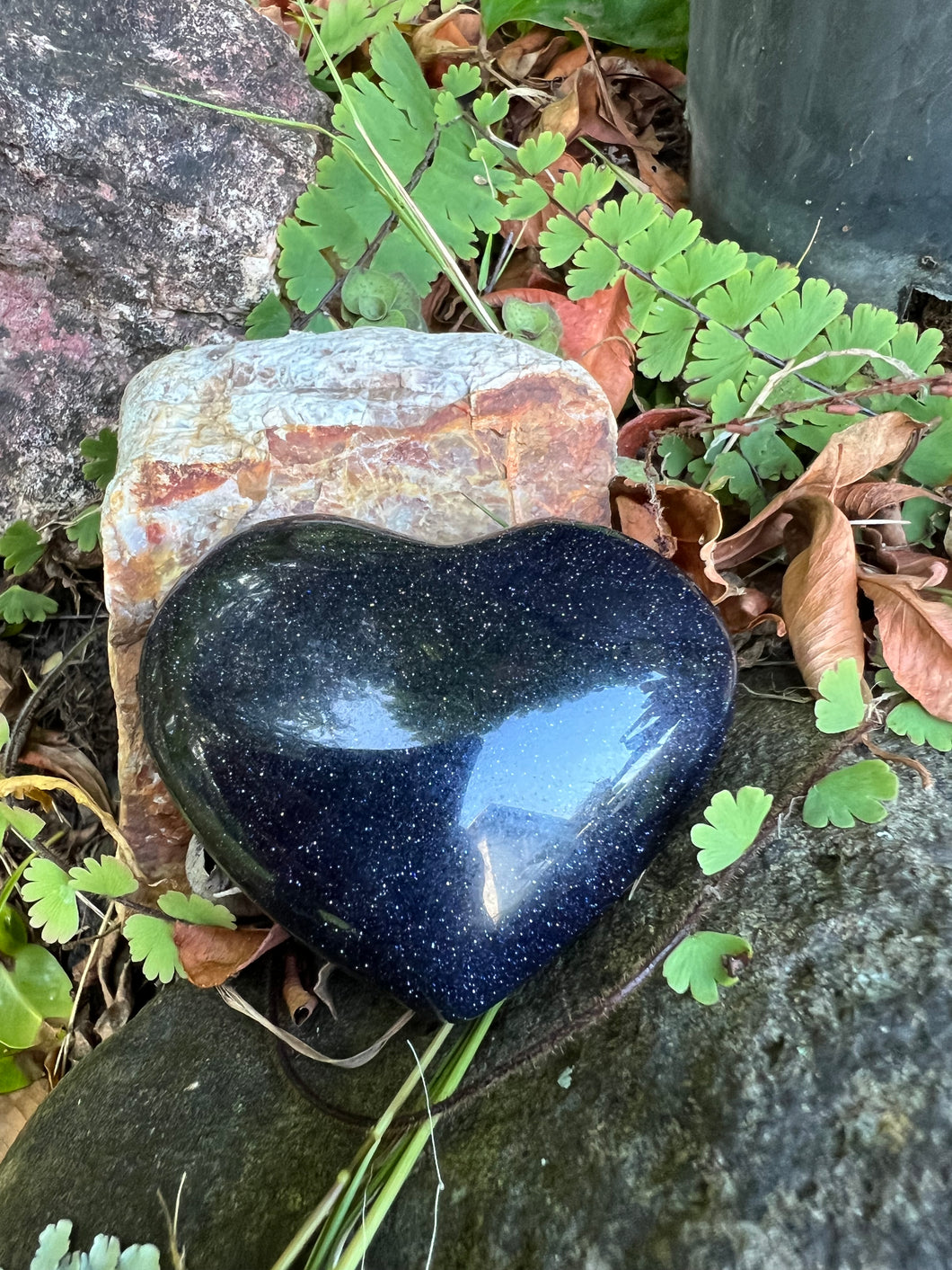 Blue Goldstone Heart
