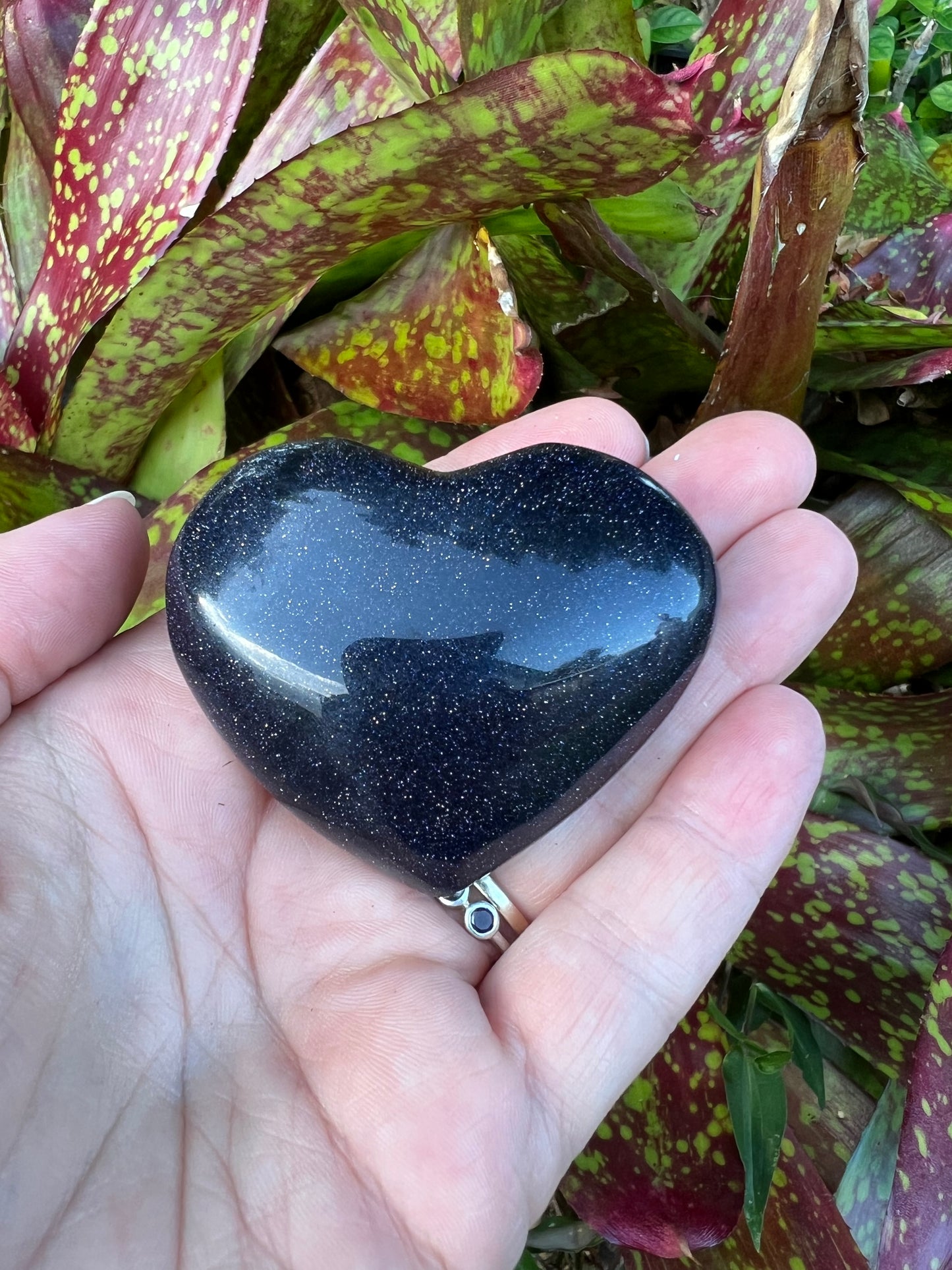 Blue Goldstone Heart