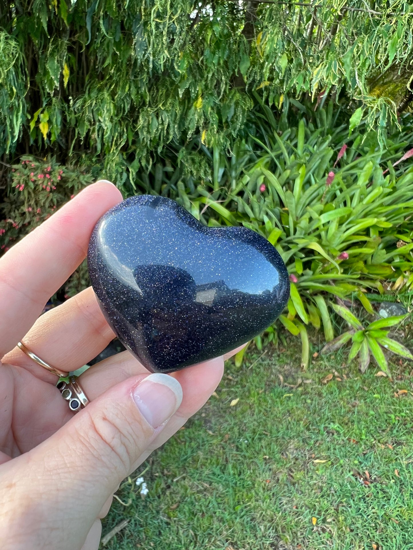 Blue Goldstone Heart