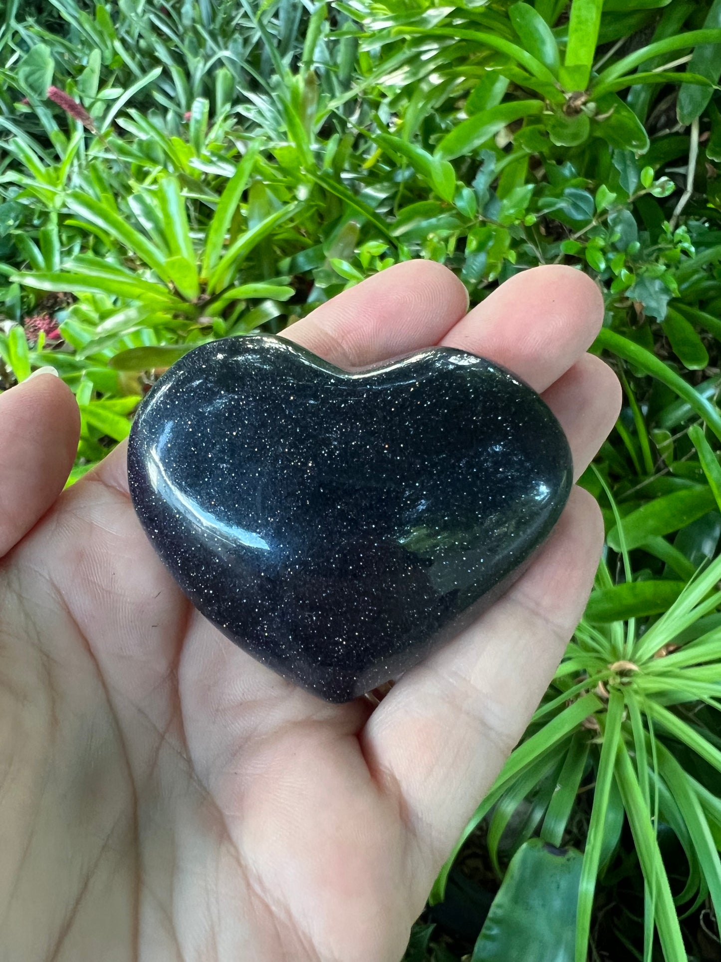 Blue Goldstone Heart