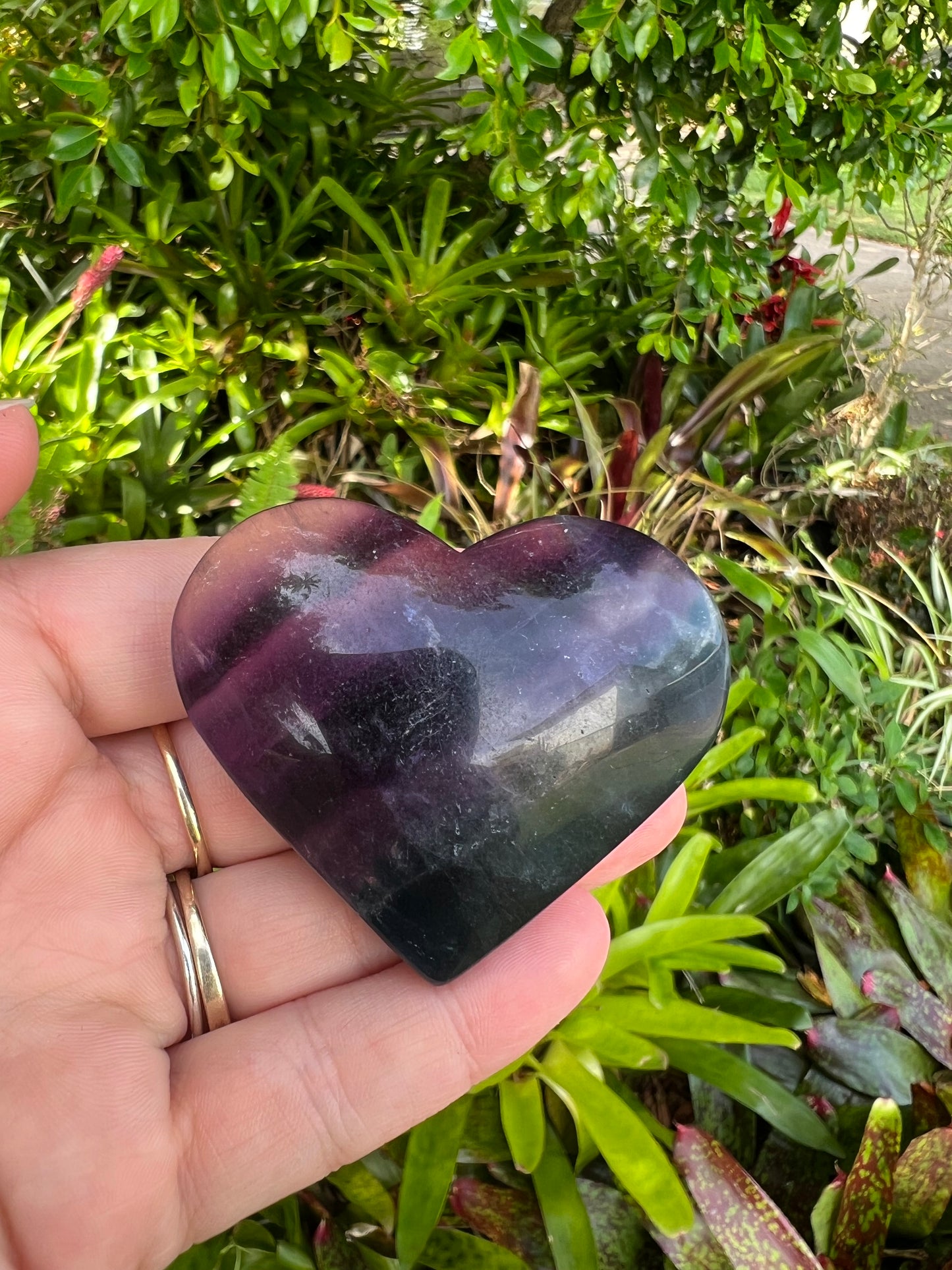 Rainbow Fluorite Heart