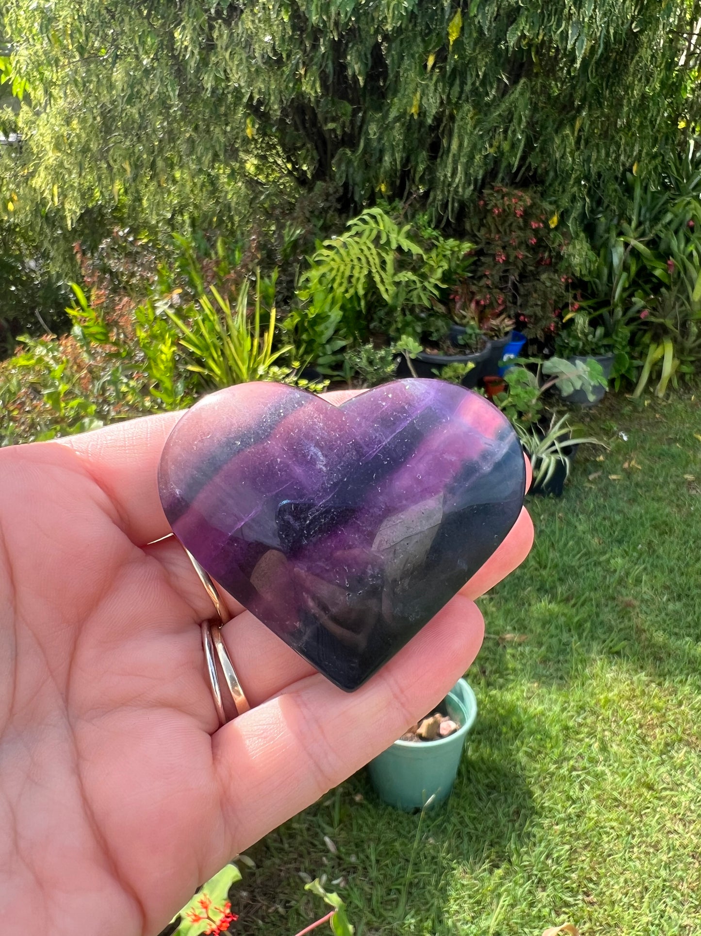 Rainbow Fluorite Heart