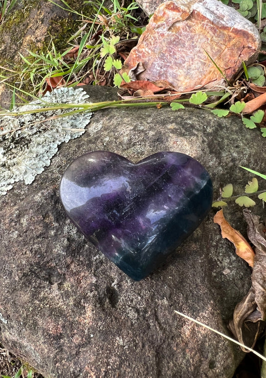 Rainbow Fluorite Heart