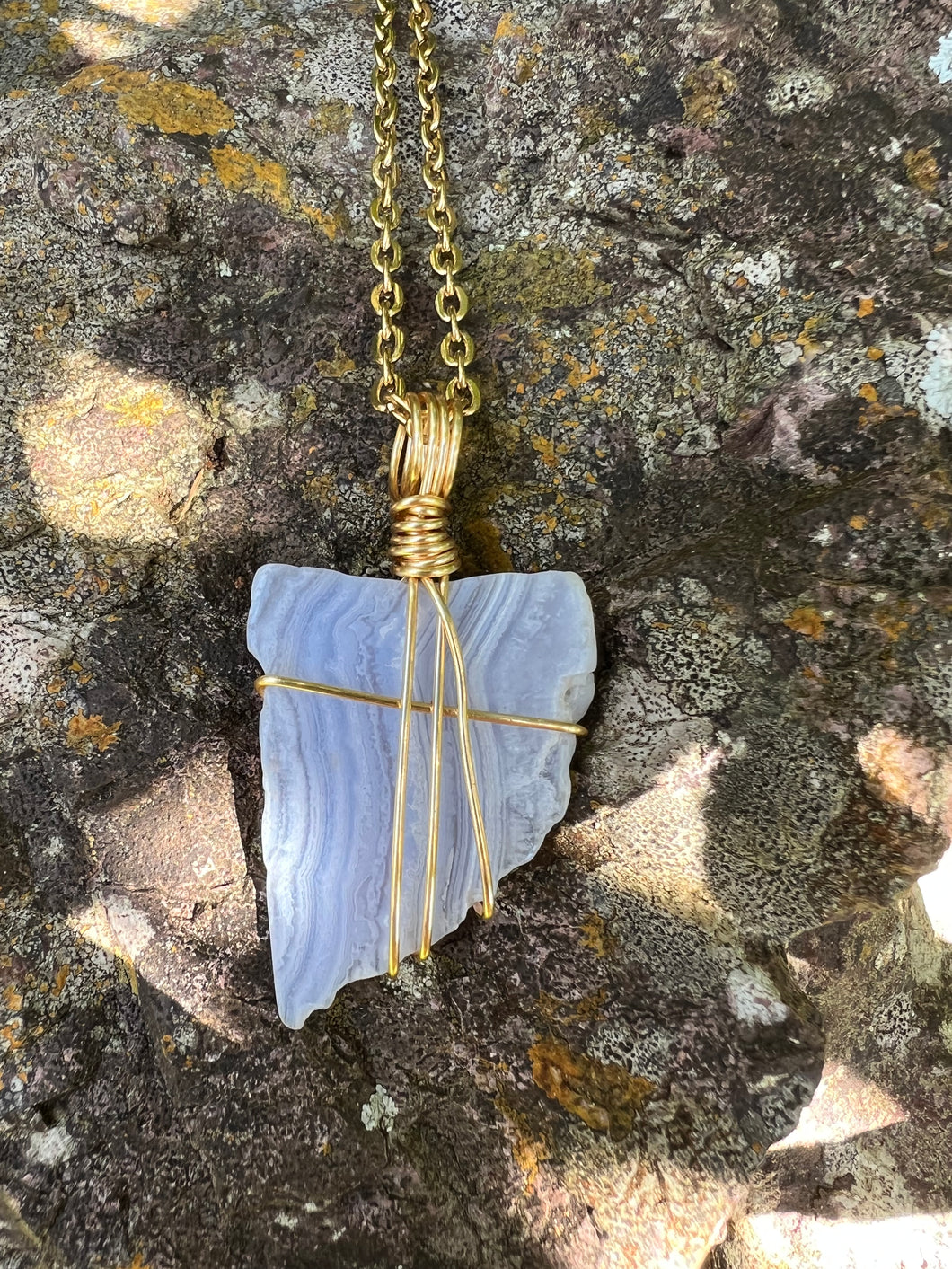 Blue Lace Agate Pendant