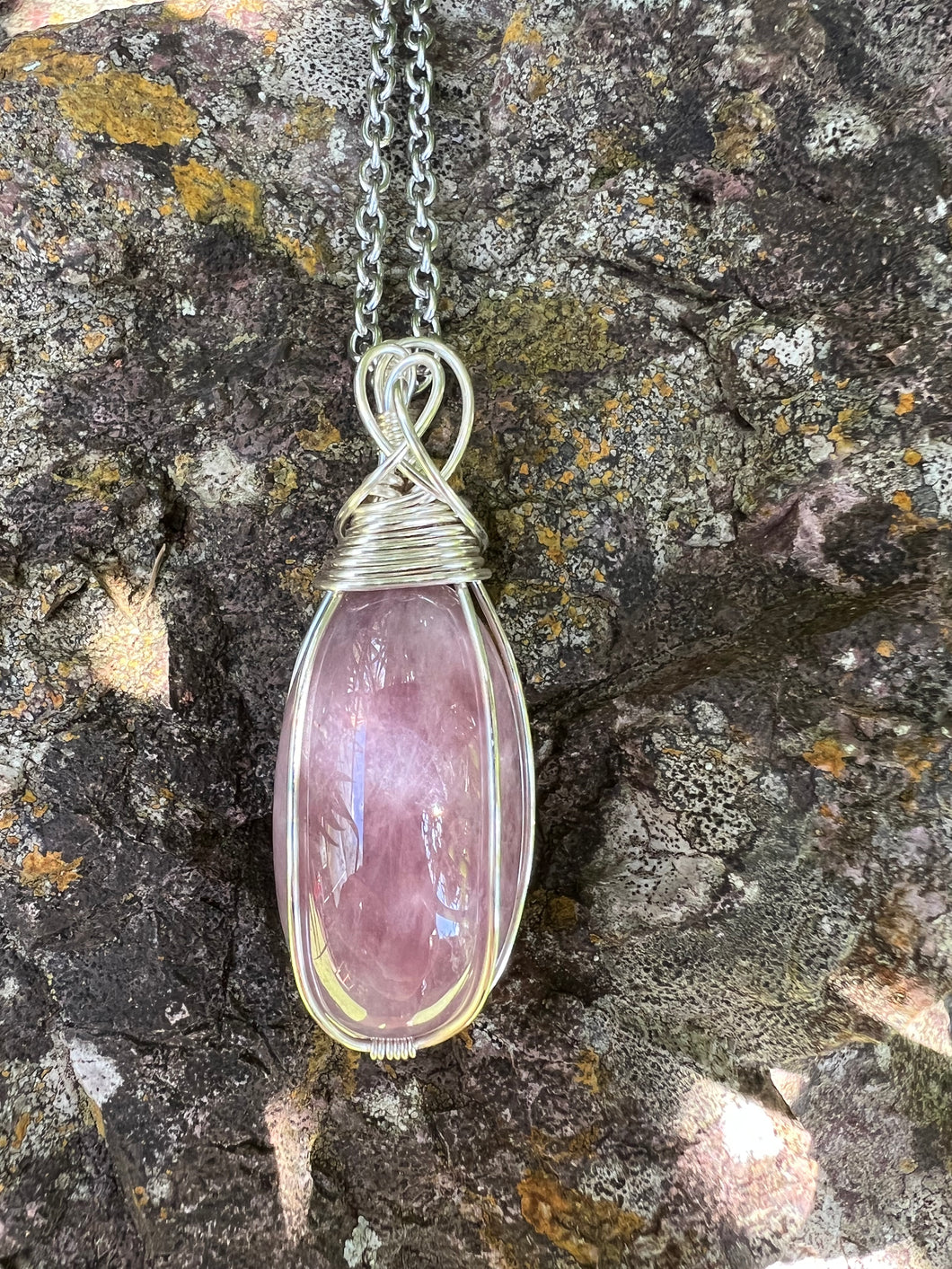 Lavender Rose Quartz Pendant