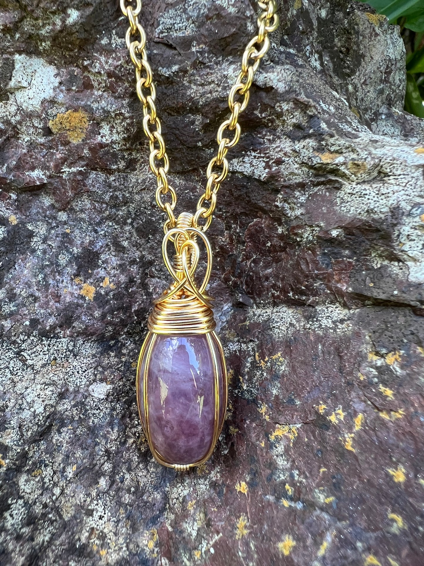 Lavender Rose Quartz Pendant