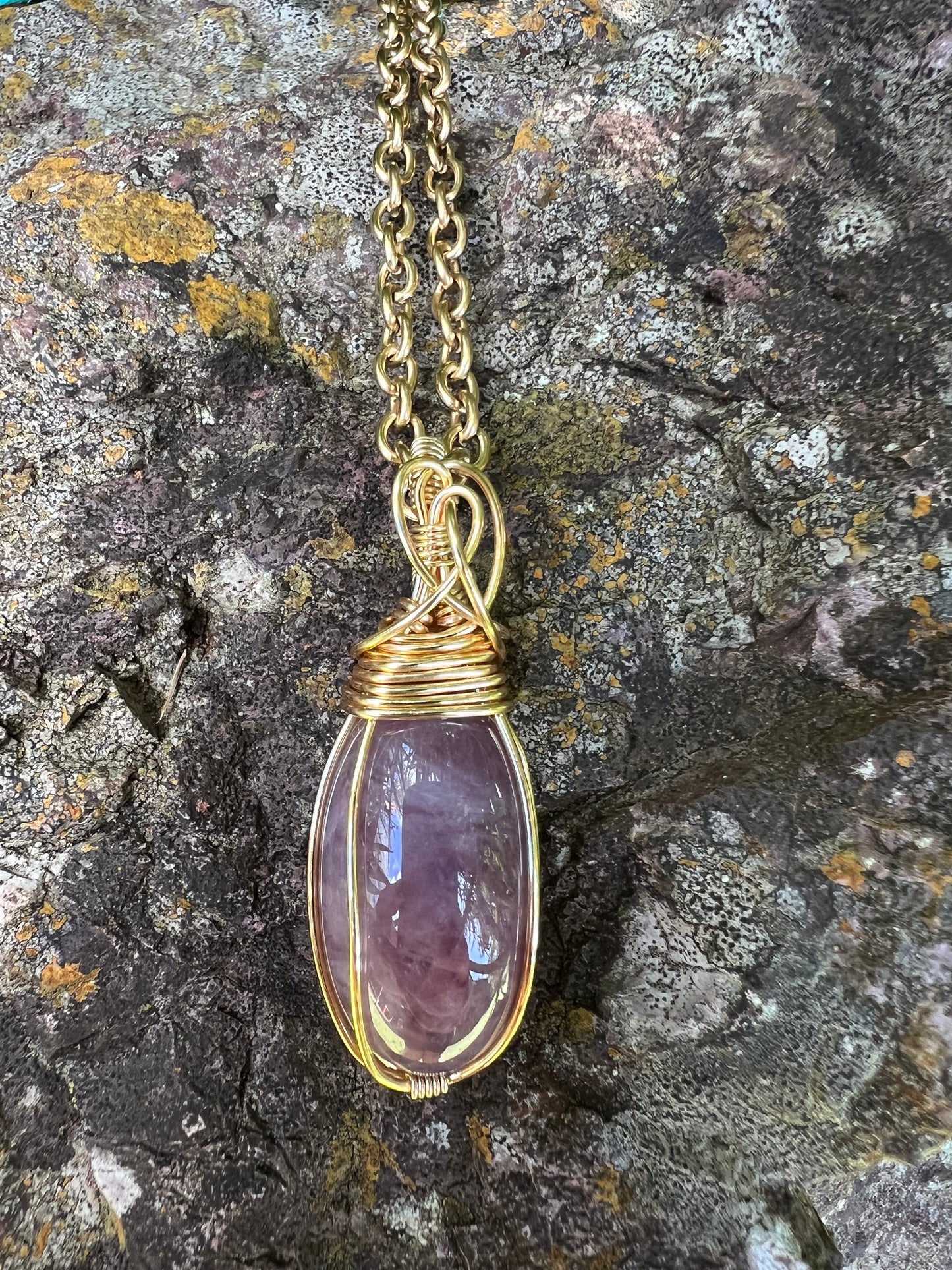 Lavender Rose Quartz Pendant