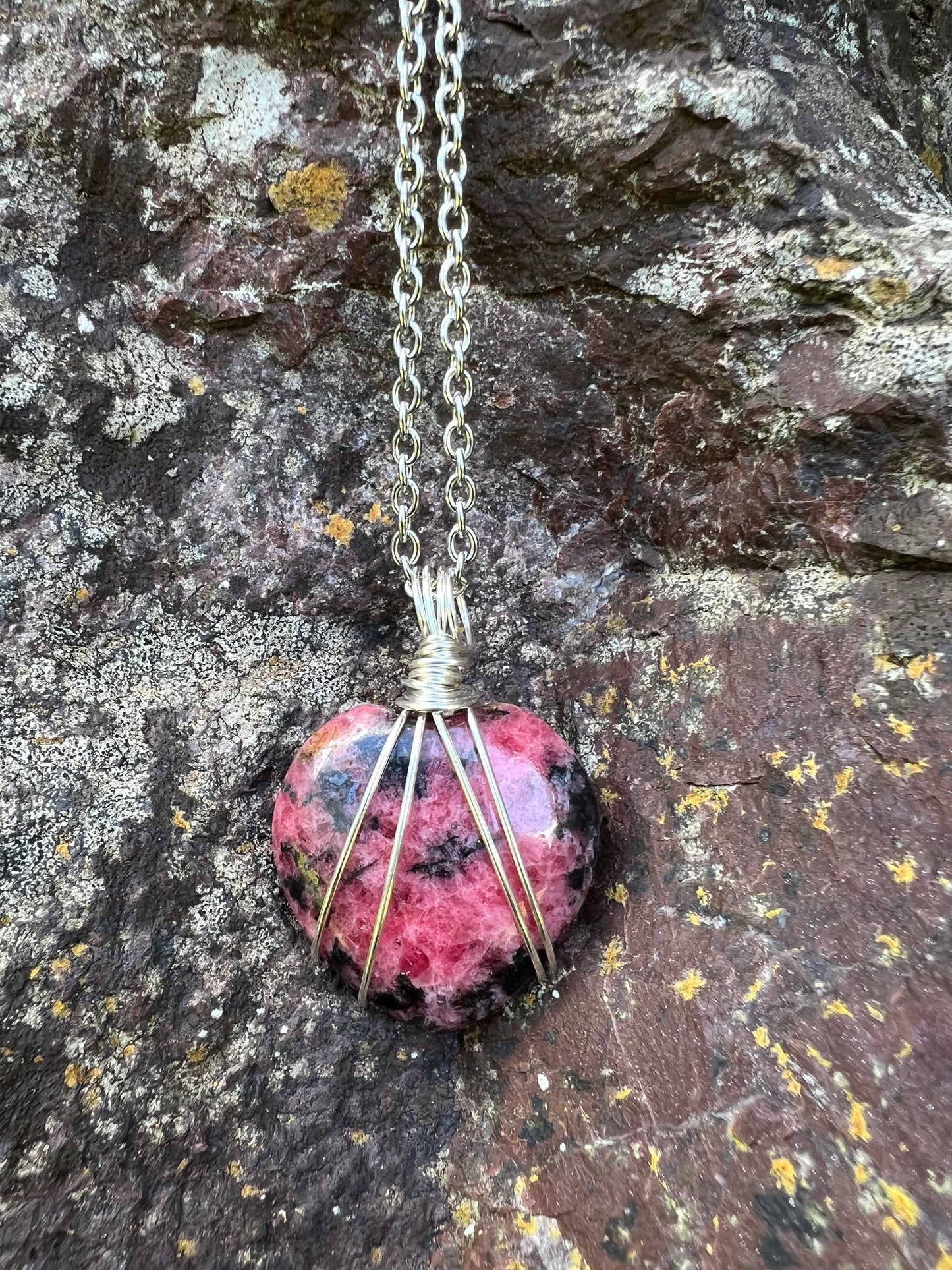 Rhodonite Heart Pendant