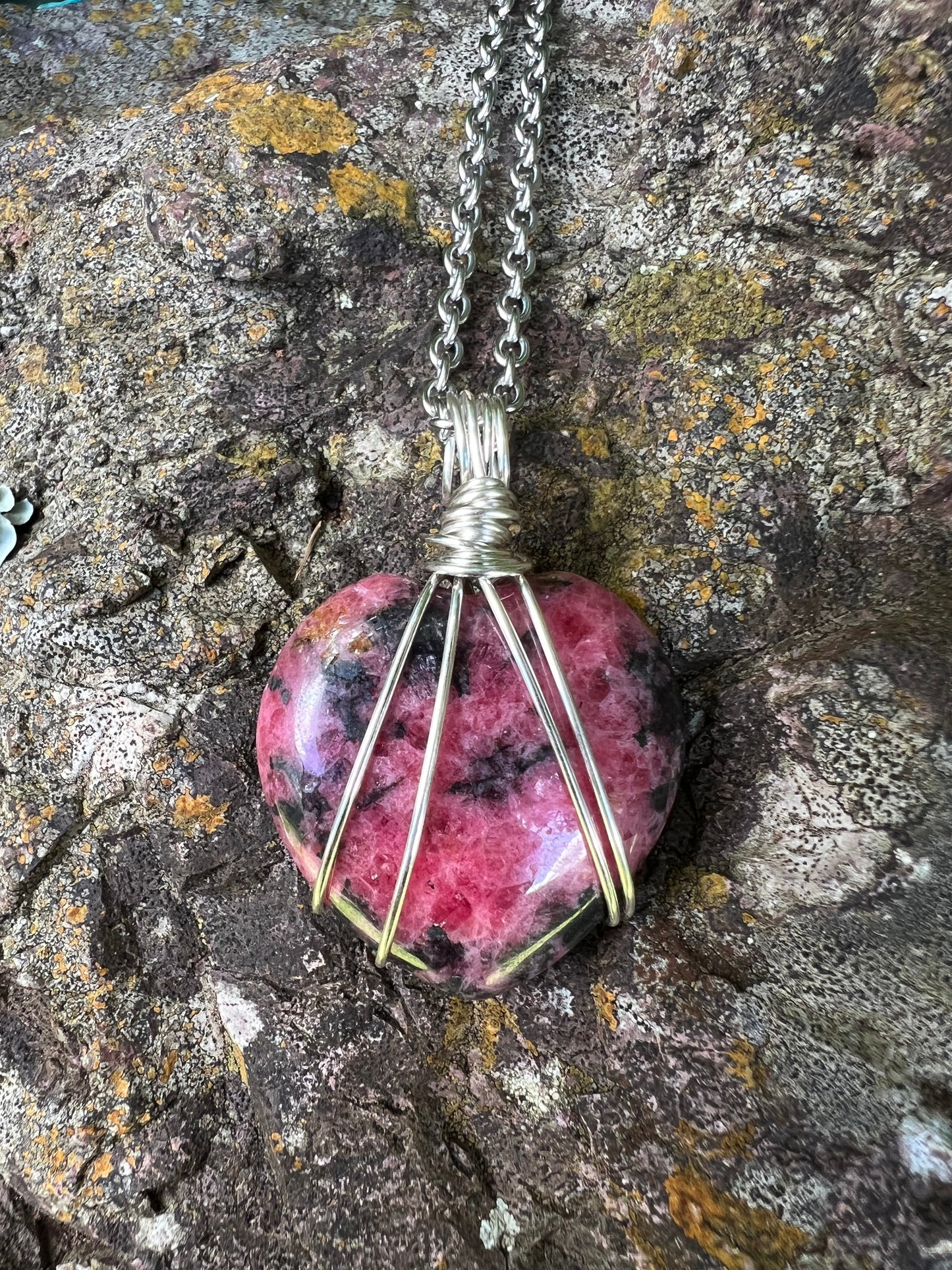 Rhodonite Heart Pendant