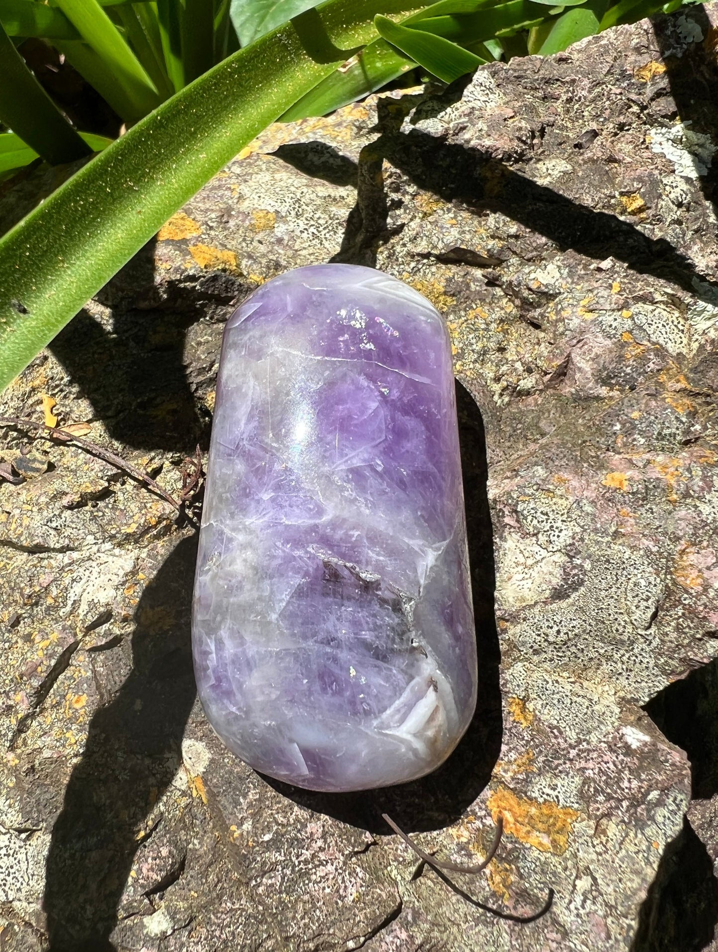 Chevron Amethyst Palm Stone