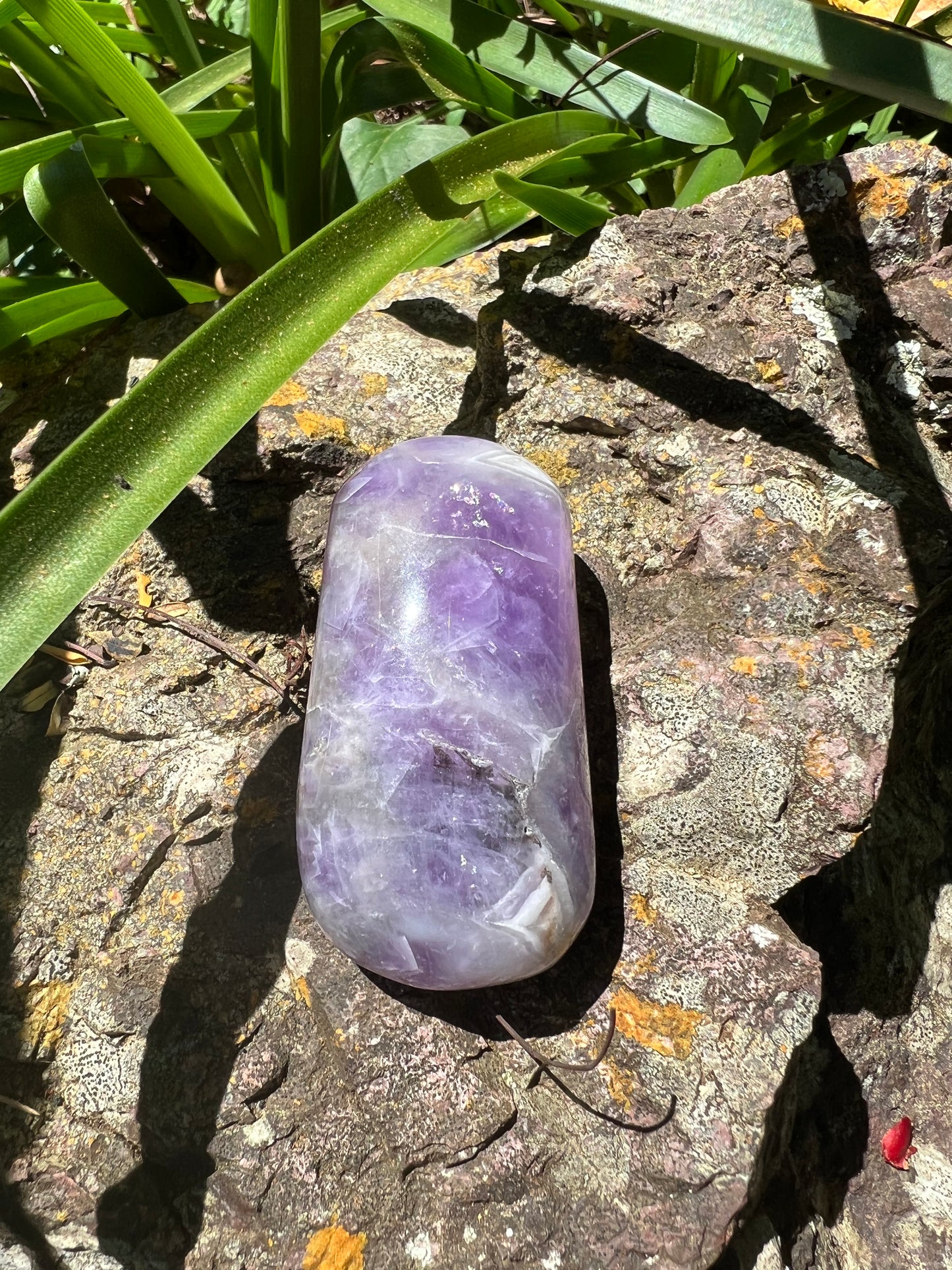 Chevron Amethyst Palm Stone
