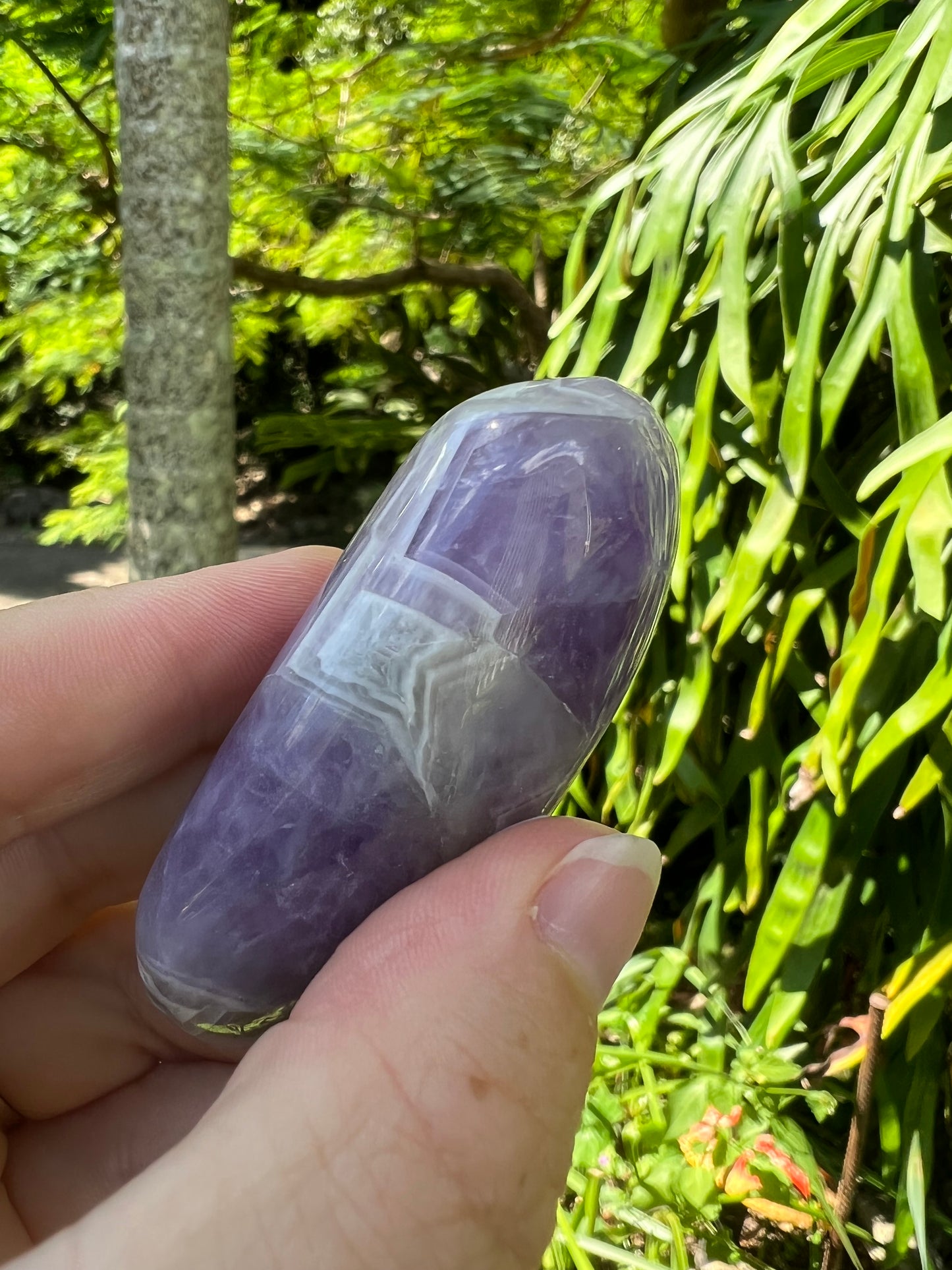 Chevron Amethyst Palm Stone