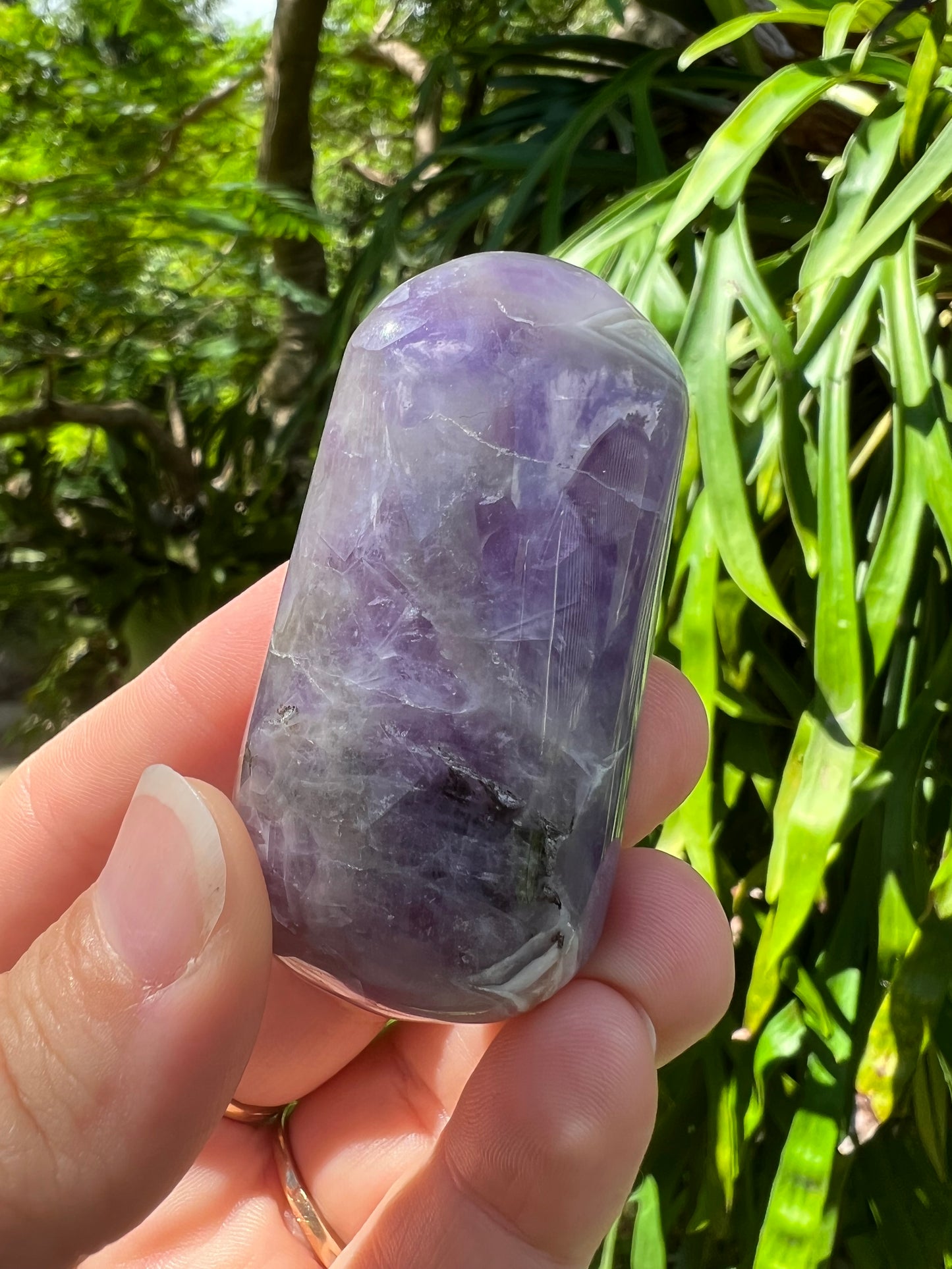 Chevron Amethyst Palm Stone