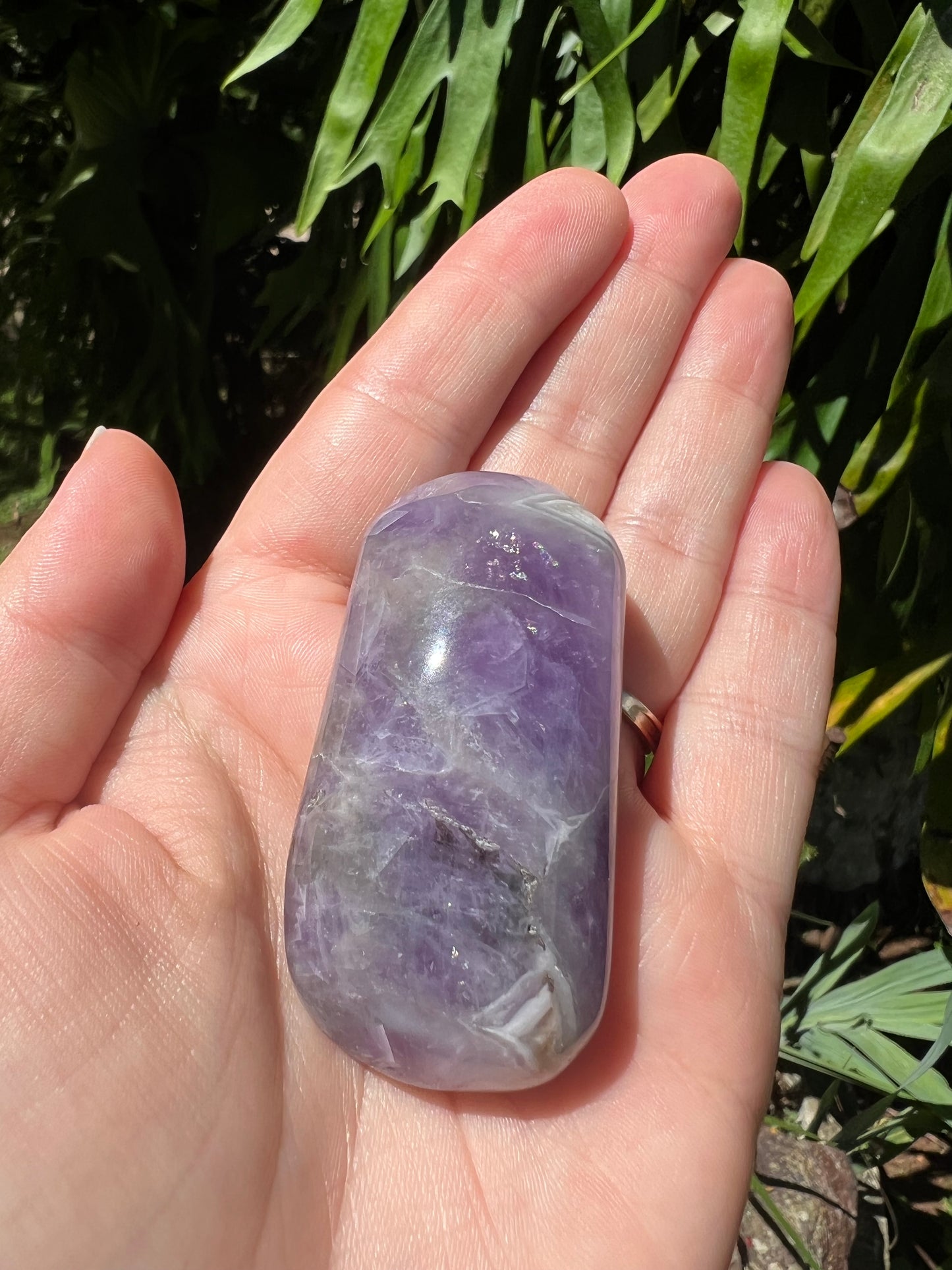Chevron Amethyst Palm Stone