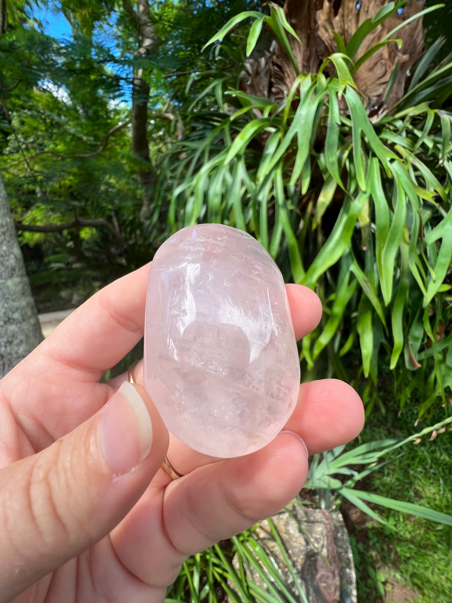 Rose Quartz Palm Stone