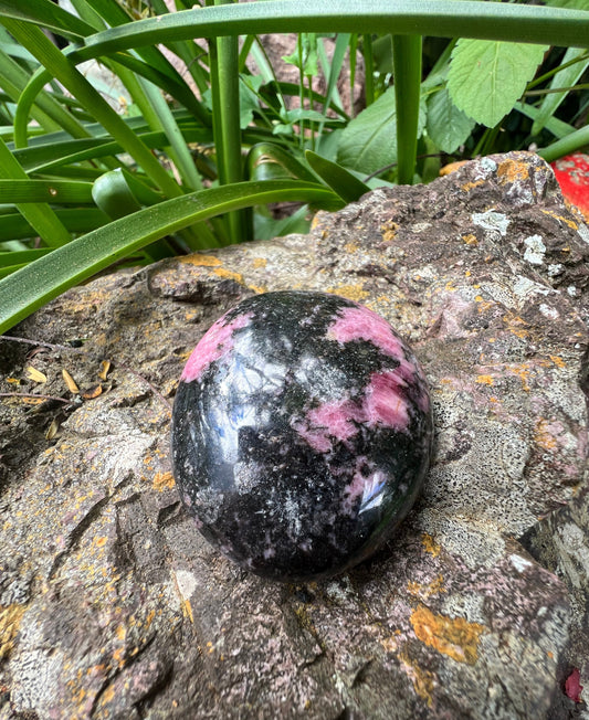 Rhodonite Palm Stone