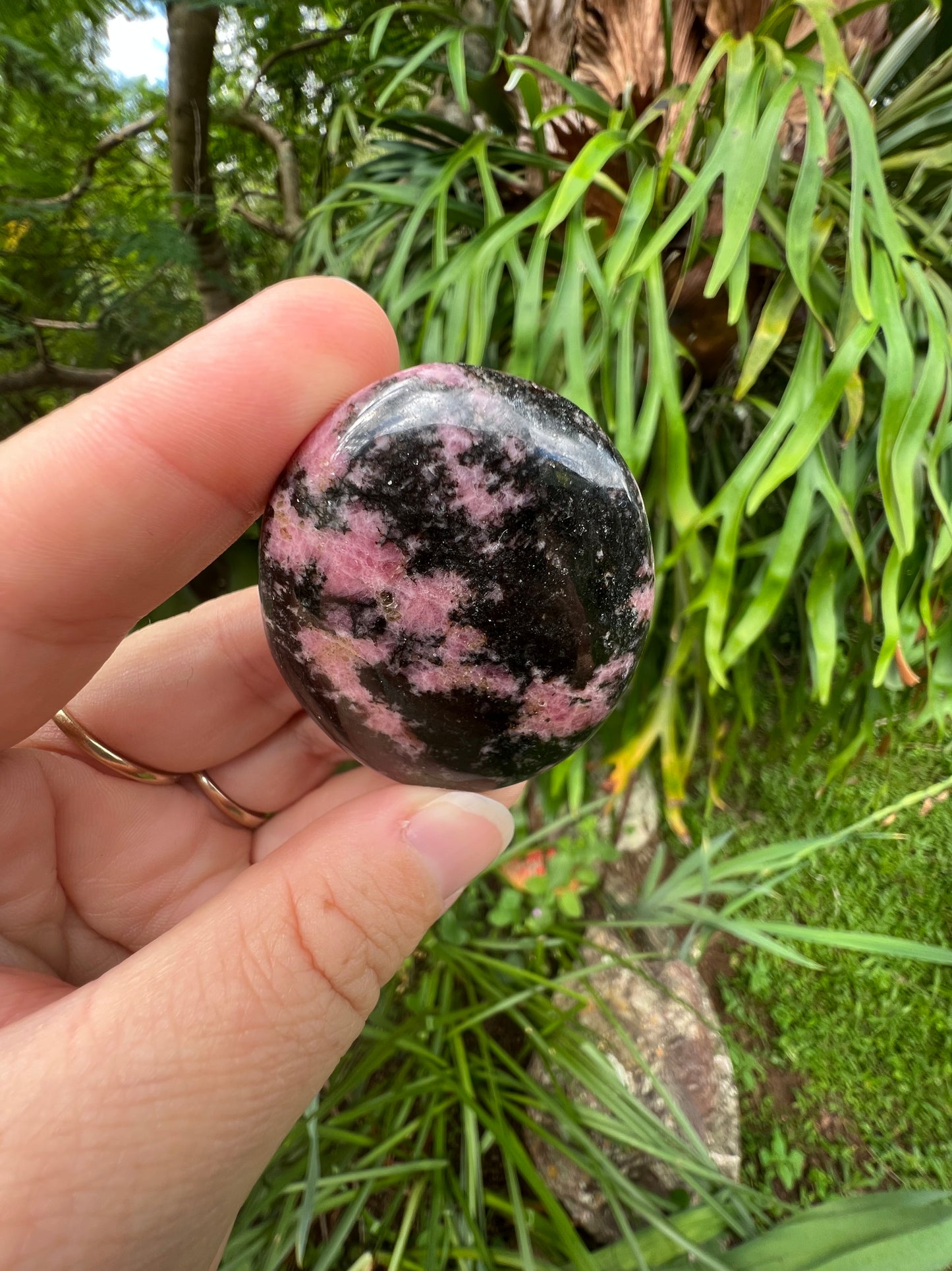 Rhodonite Palm Stone
