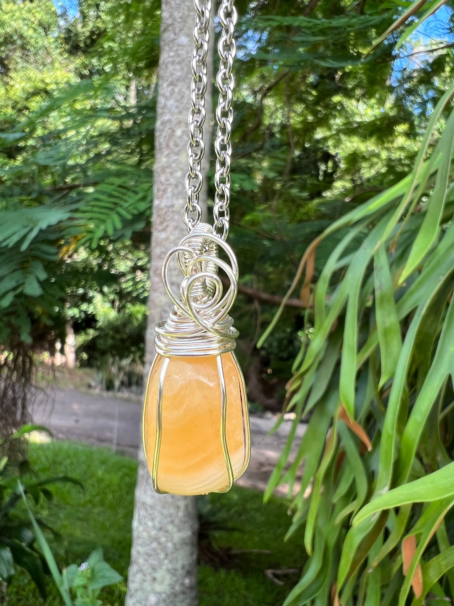 Orange Calcite Pendant
